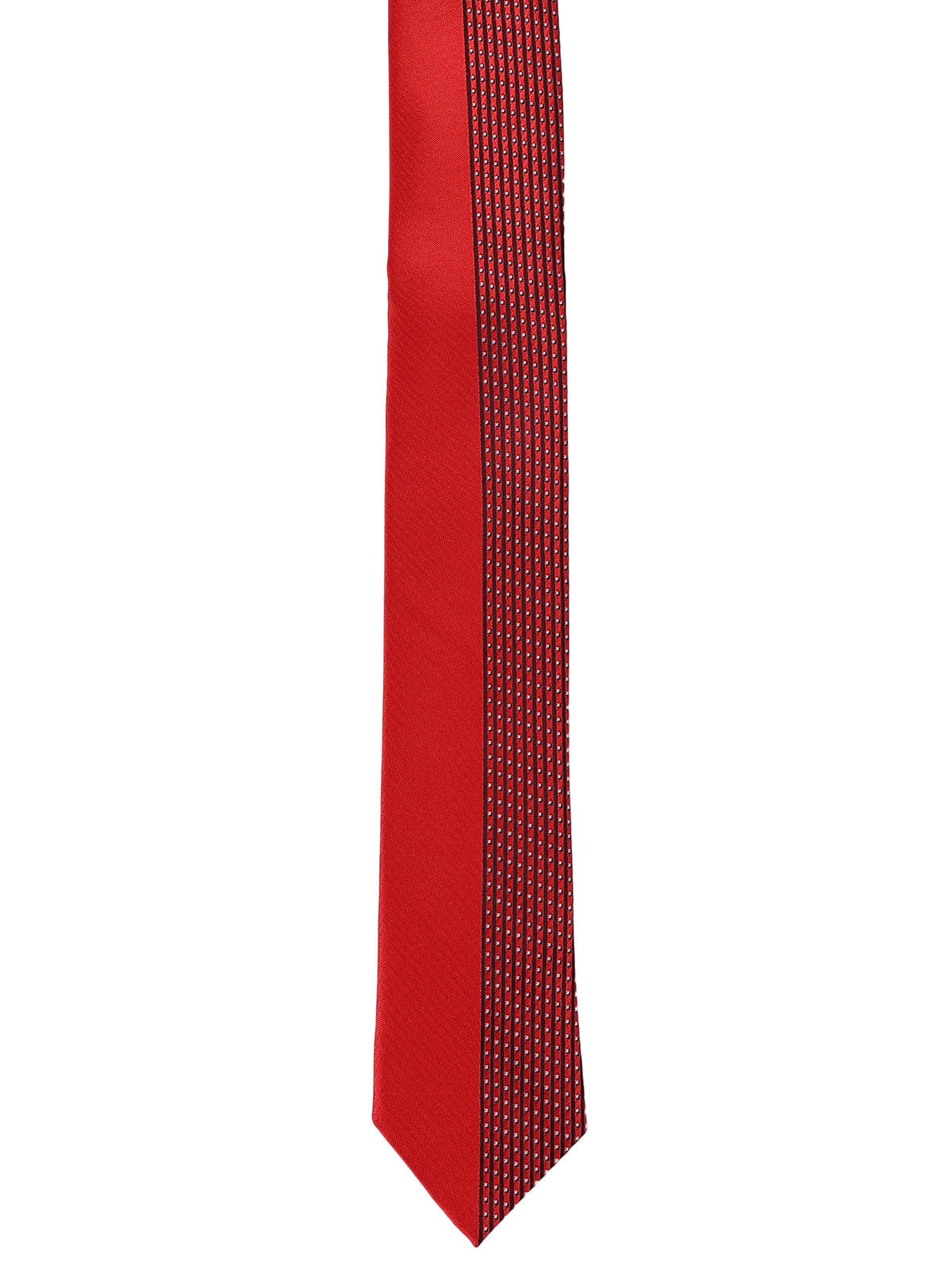 Red Micro-Geometric Textured Panel Necktie