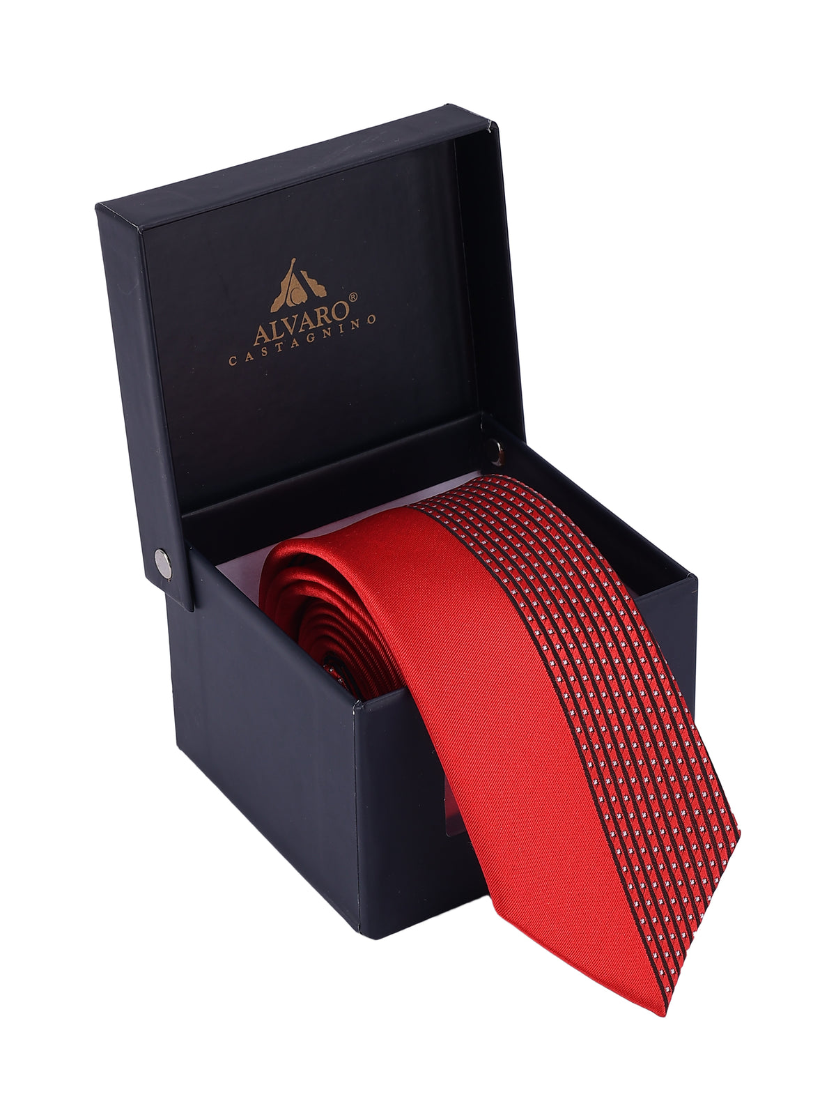 Red Micro-Geometric Textured Panel Necktie