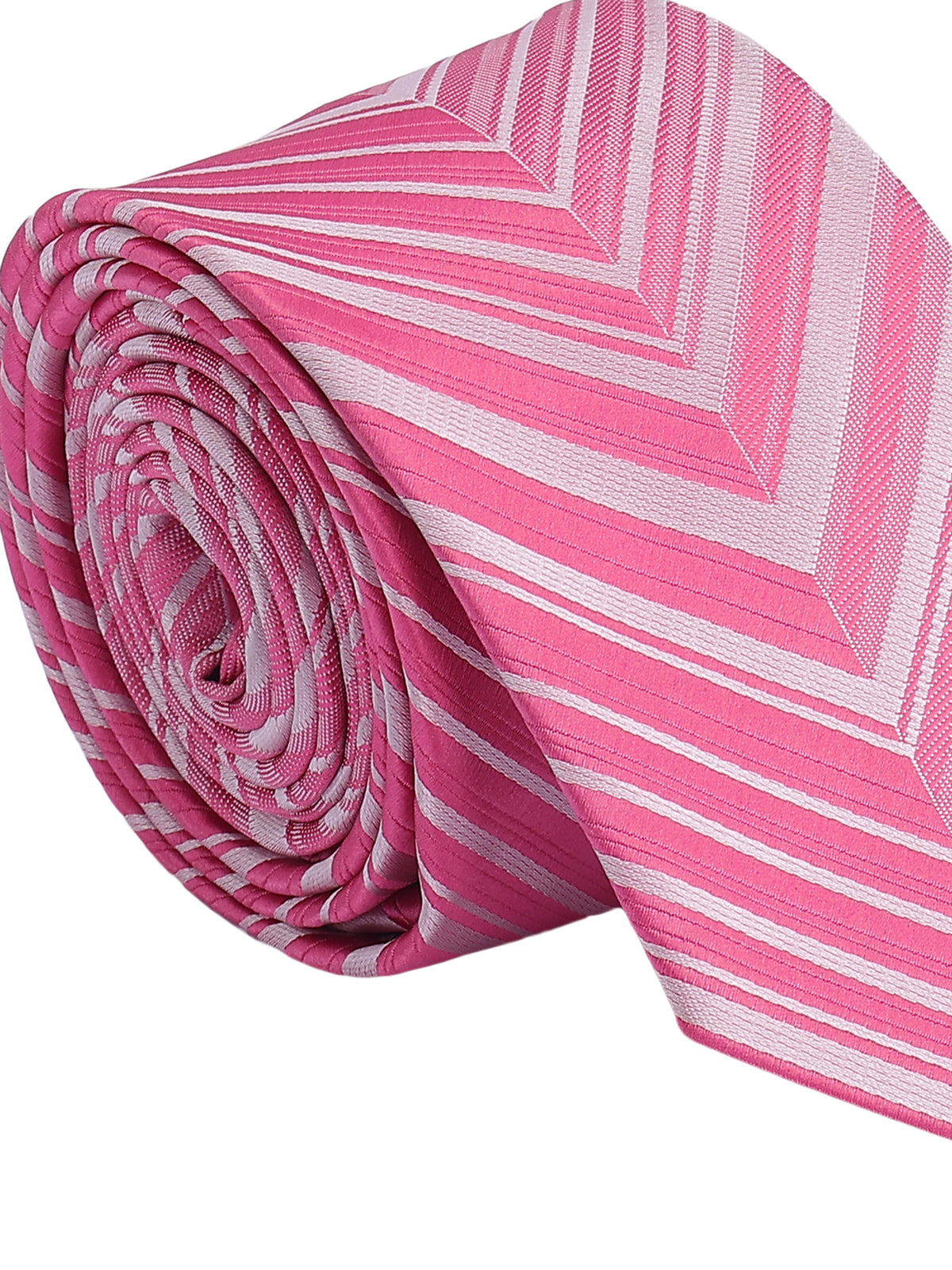 Pink Chevron Striped Necktie