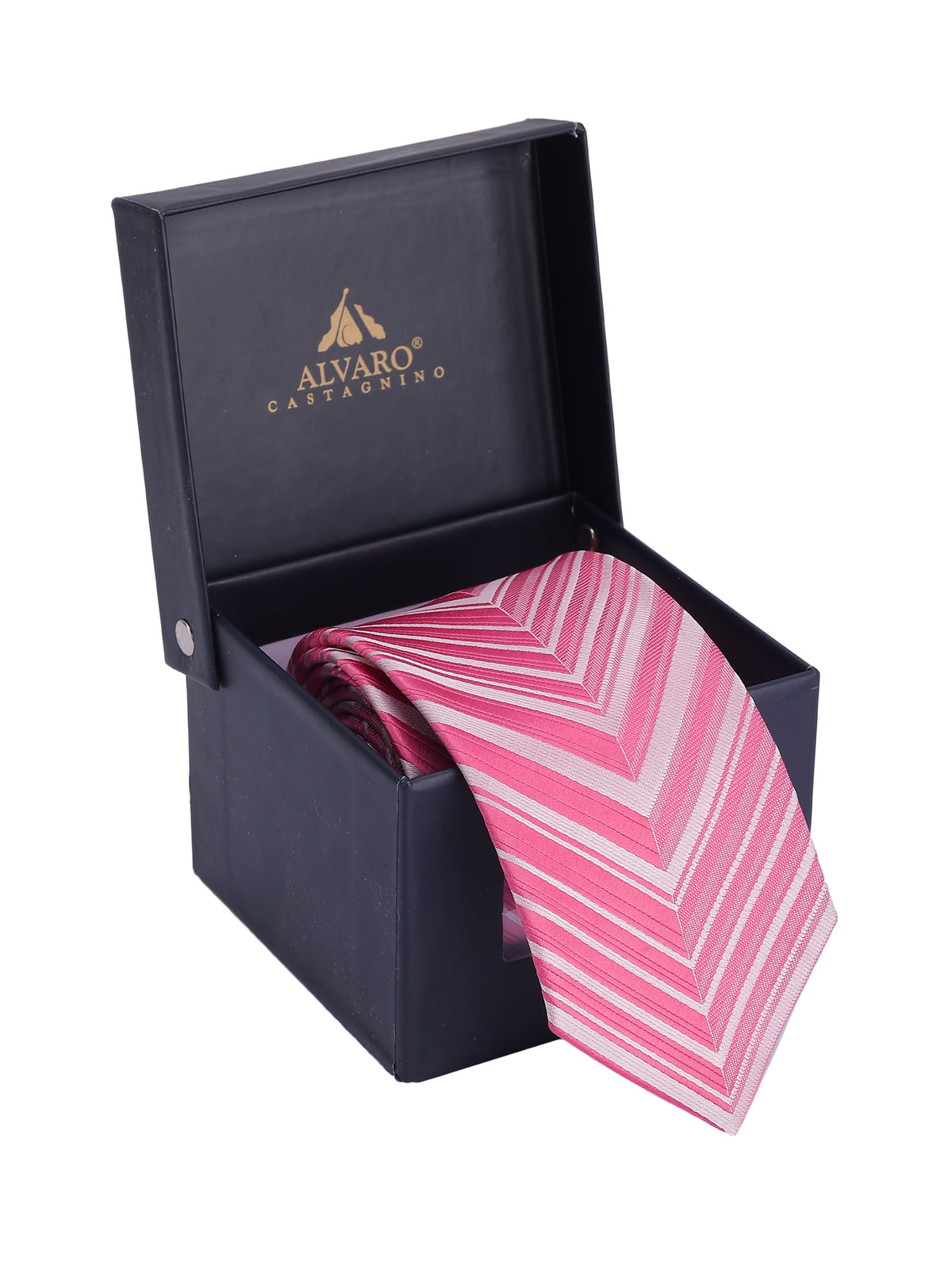 Pink Chevron Striped Necktie