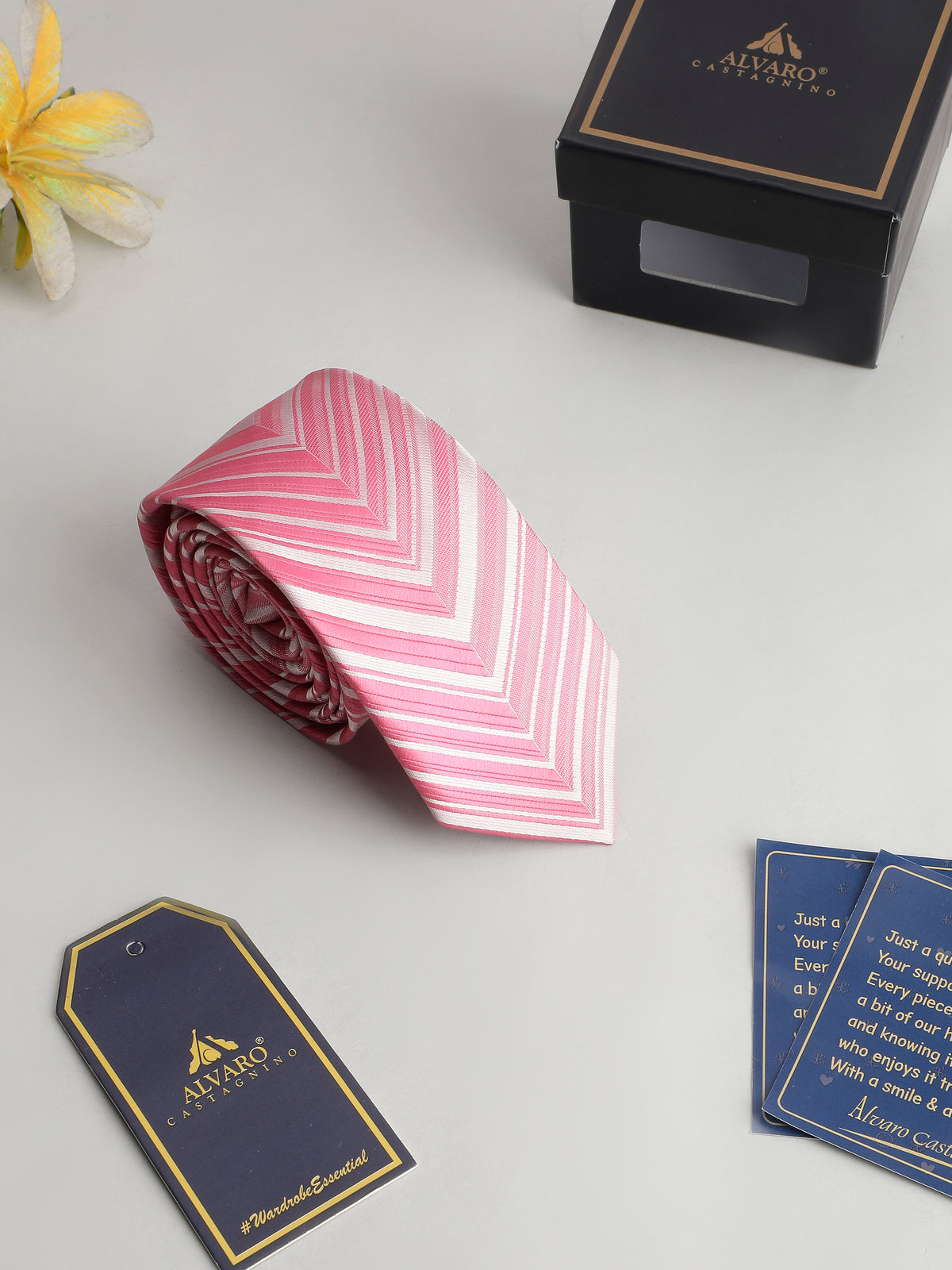 Pink Chevron Striped Necktie