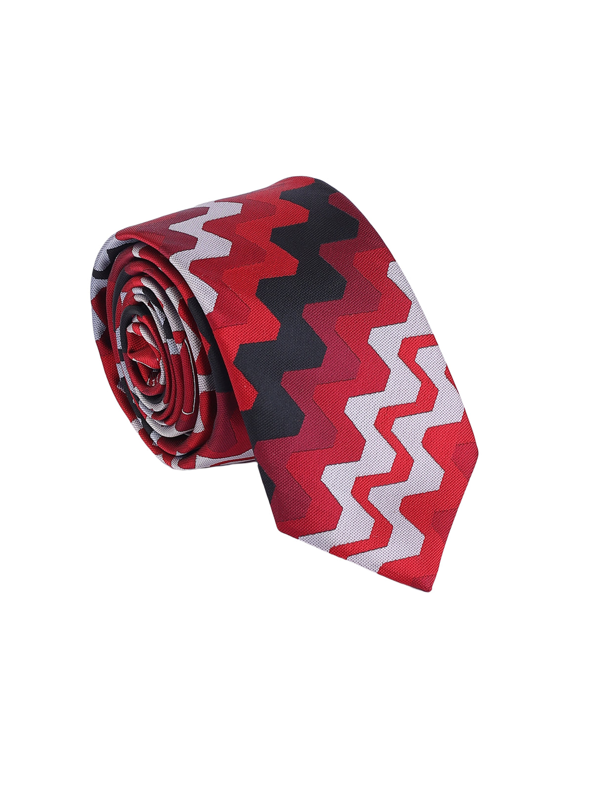 Red and Black Zigzag Necktie