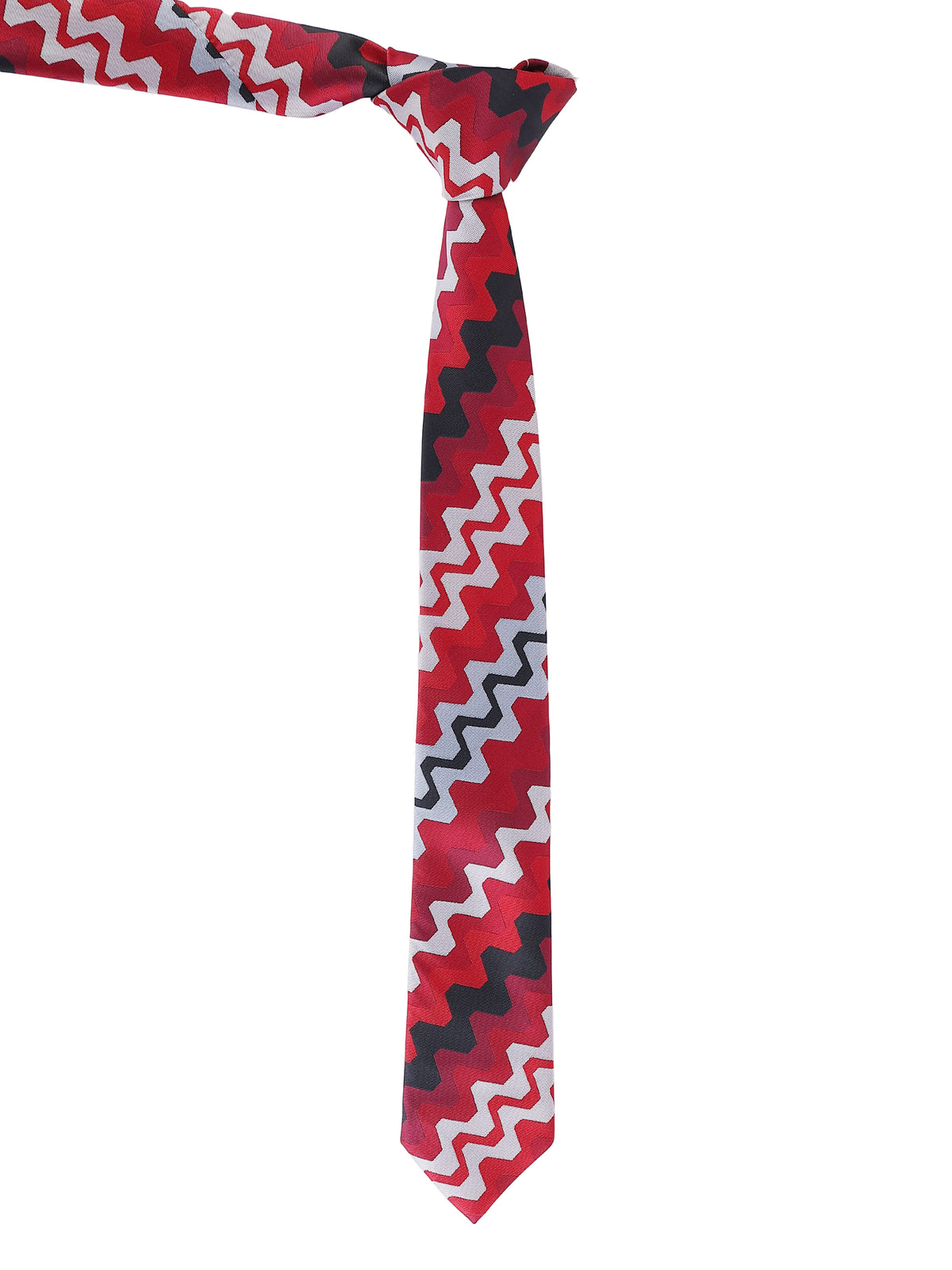 Red and Black Zigzag Necktie