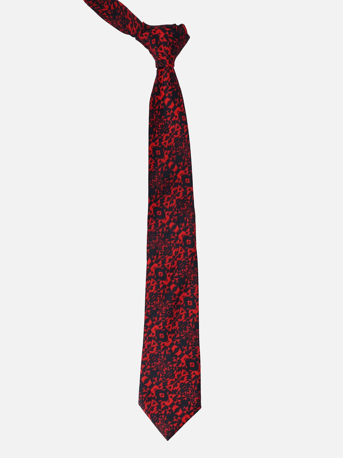 Red and Black Geometric Kaleidoscope Necktie