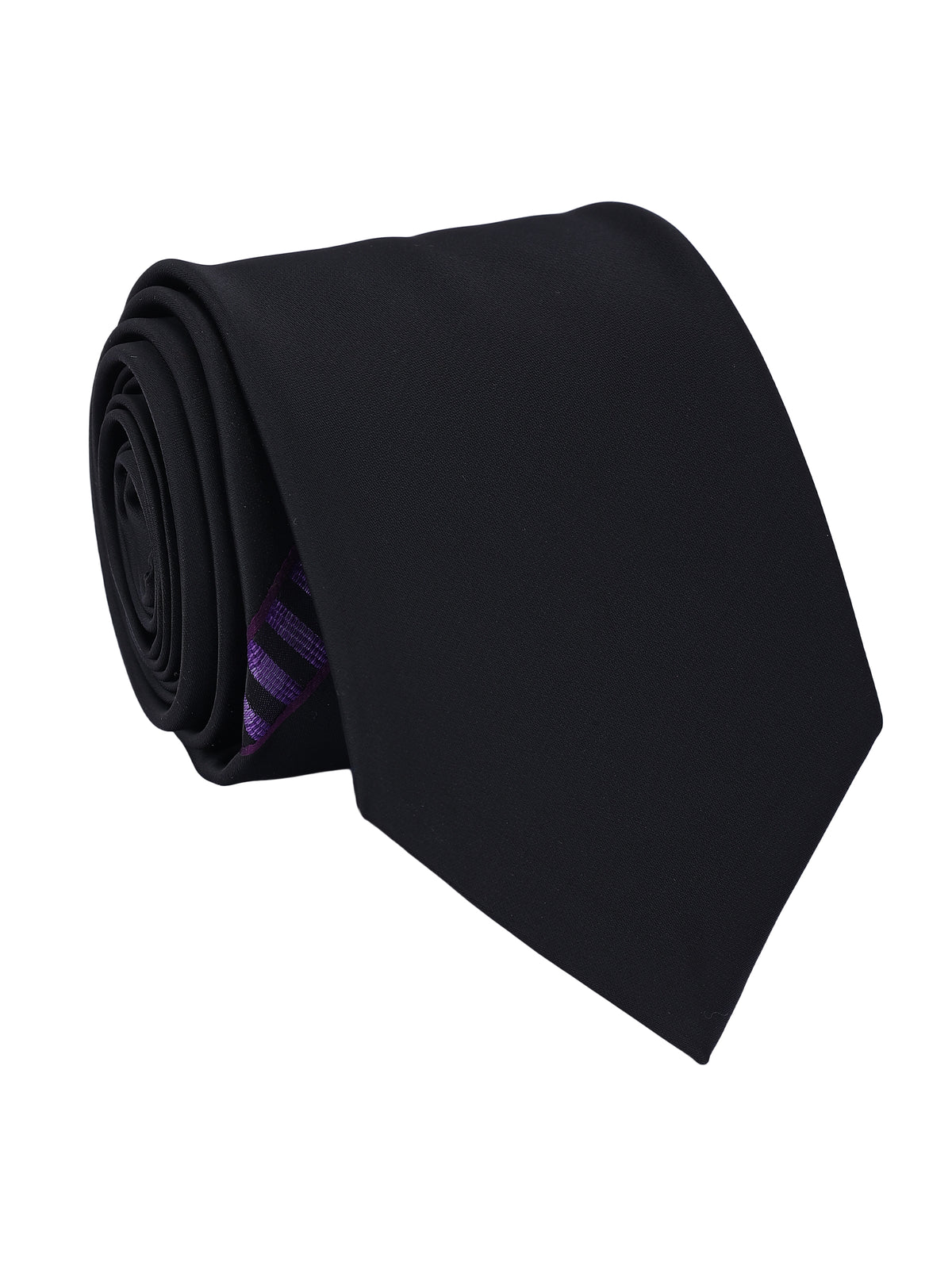 Black & Purple Diagonal Accent Stripe Necktie