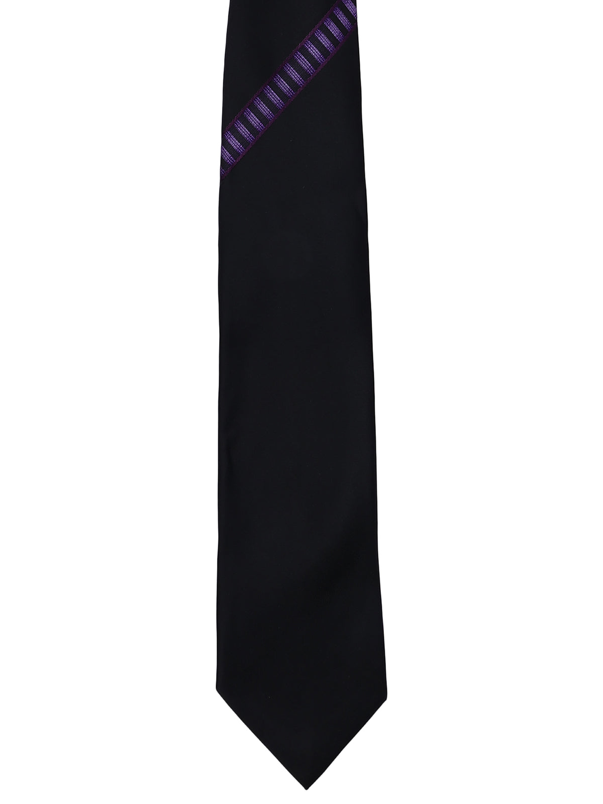 Black & Purple Diagonal Accent Stripe Necktie