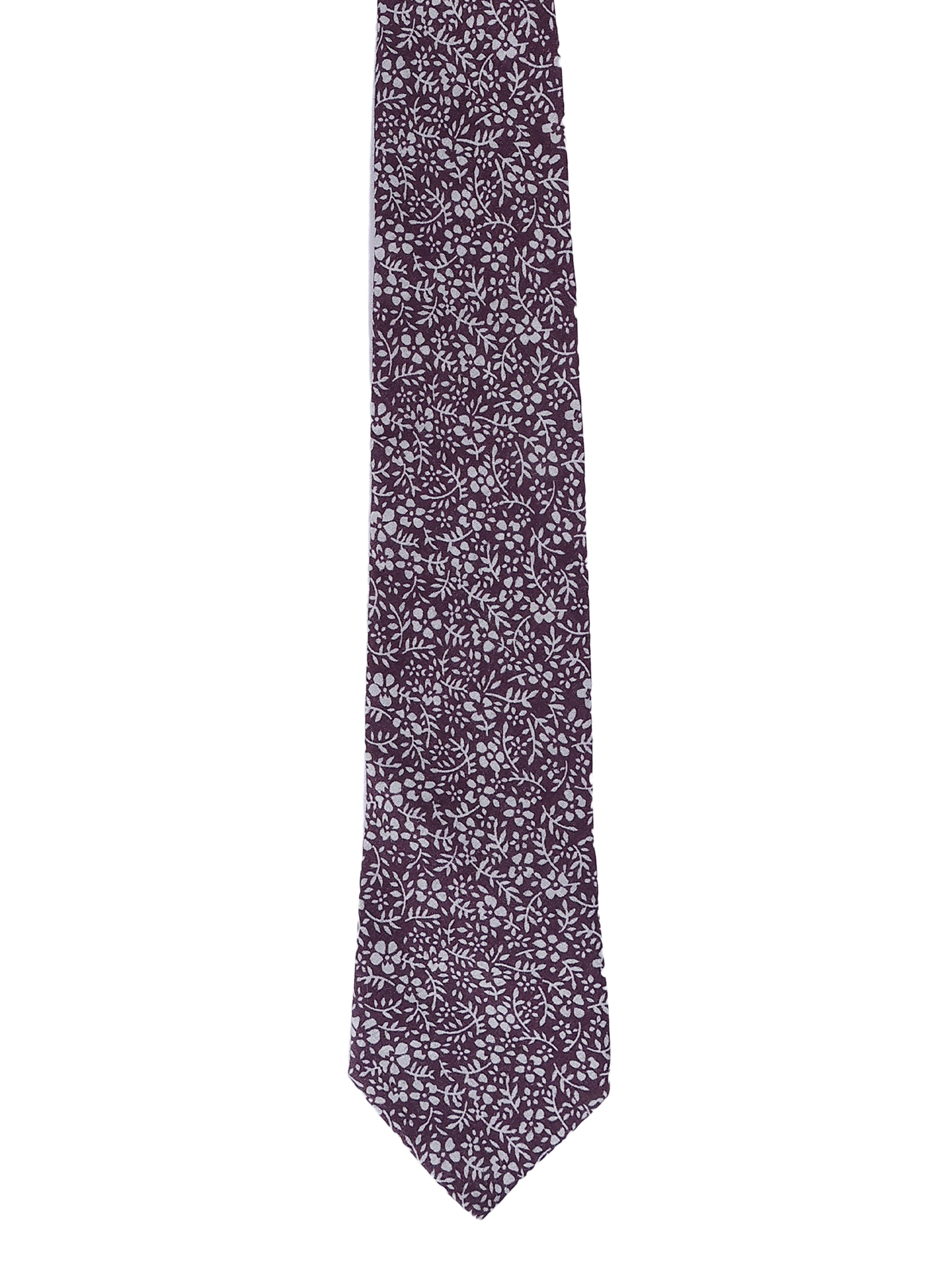 Midnight Plum Floral Cotton Necktie