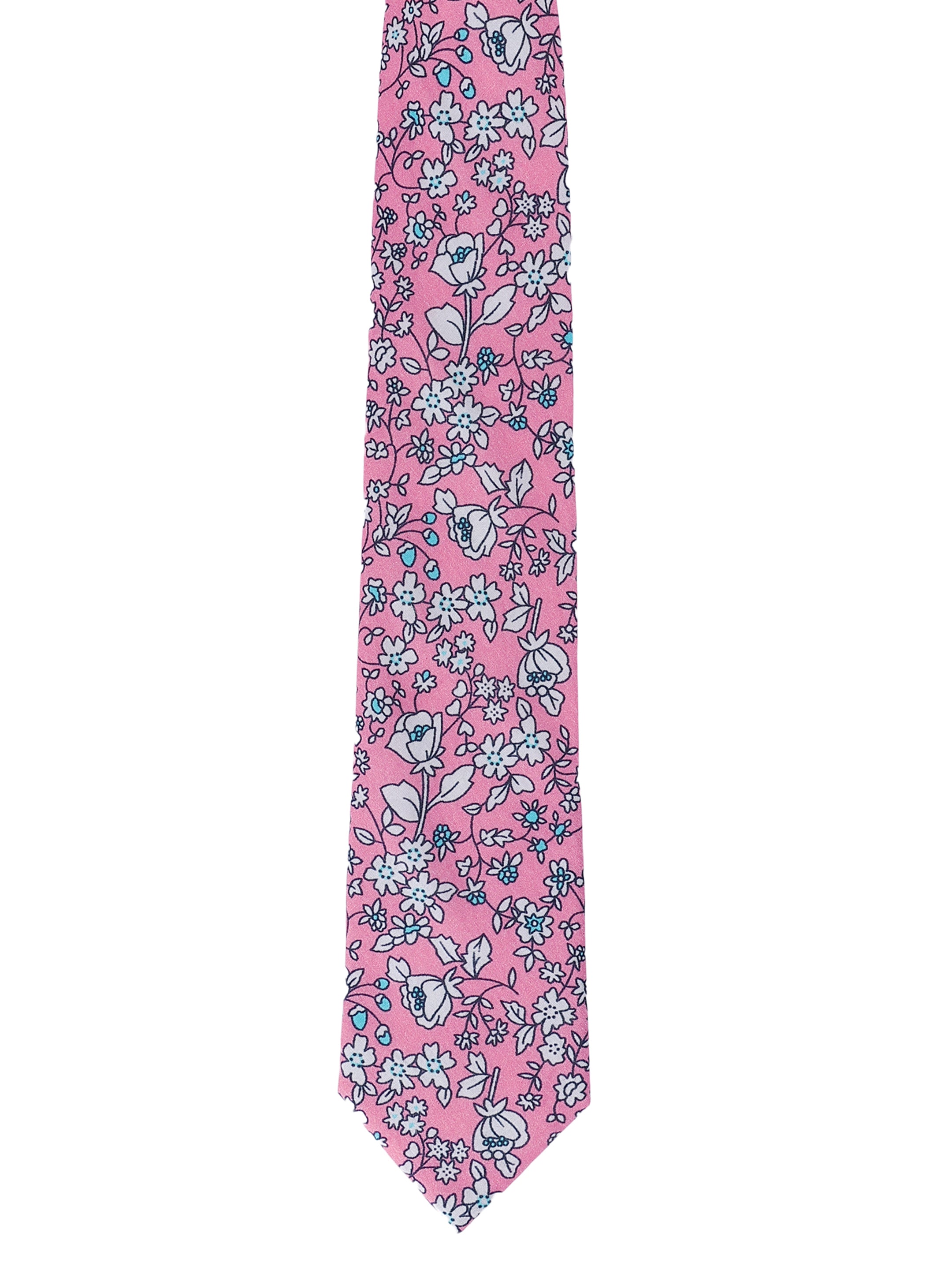 Rose Pink Floral Cotton Necktie