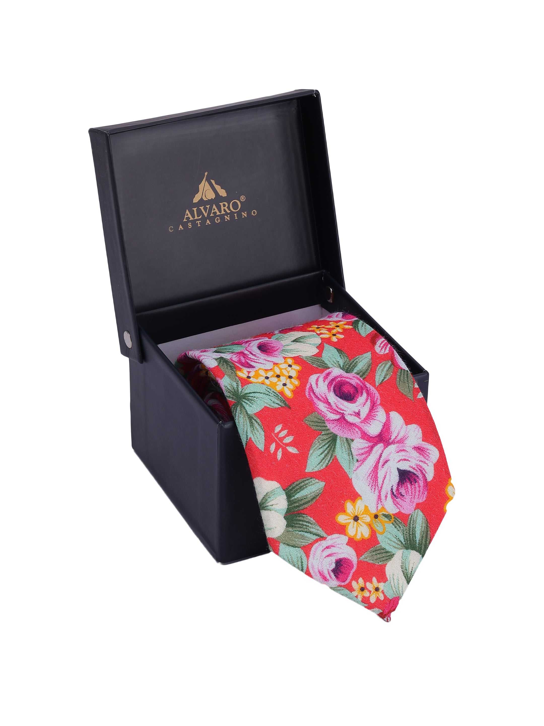 Crimson Rose Garden Cotton Necktie