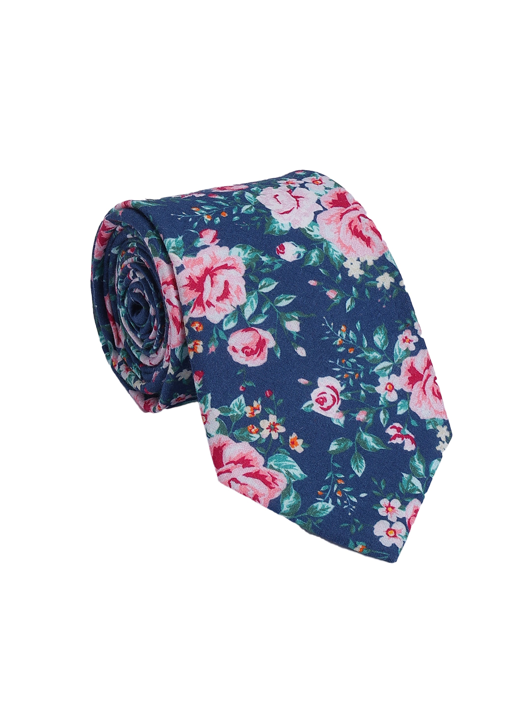 Floral Navy Cotton Tie