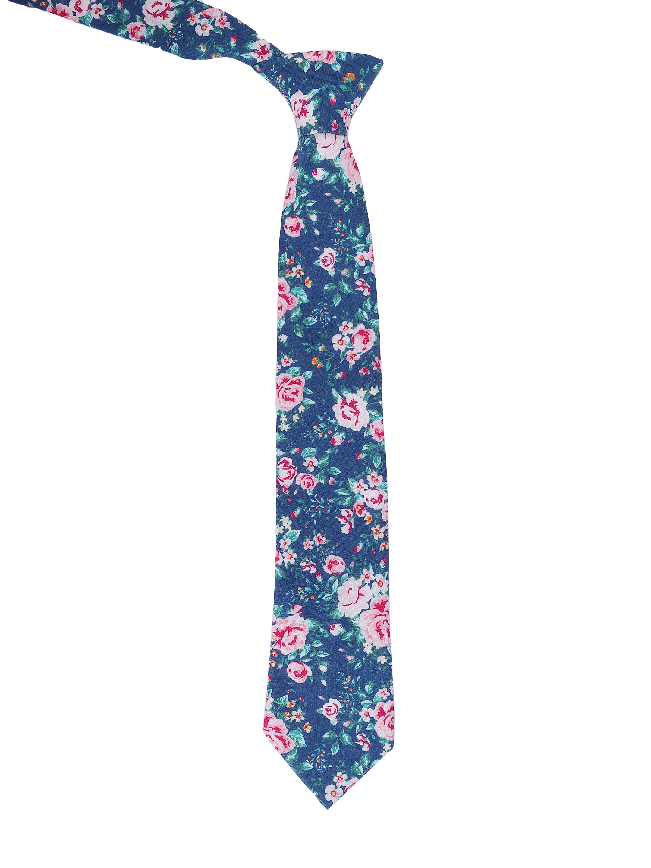 Floral Navy Cotton Tie