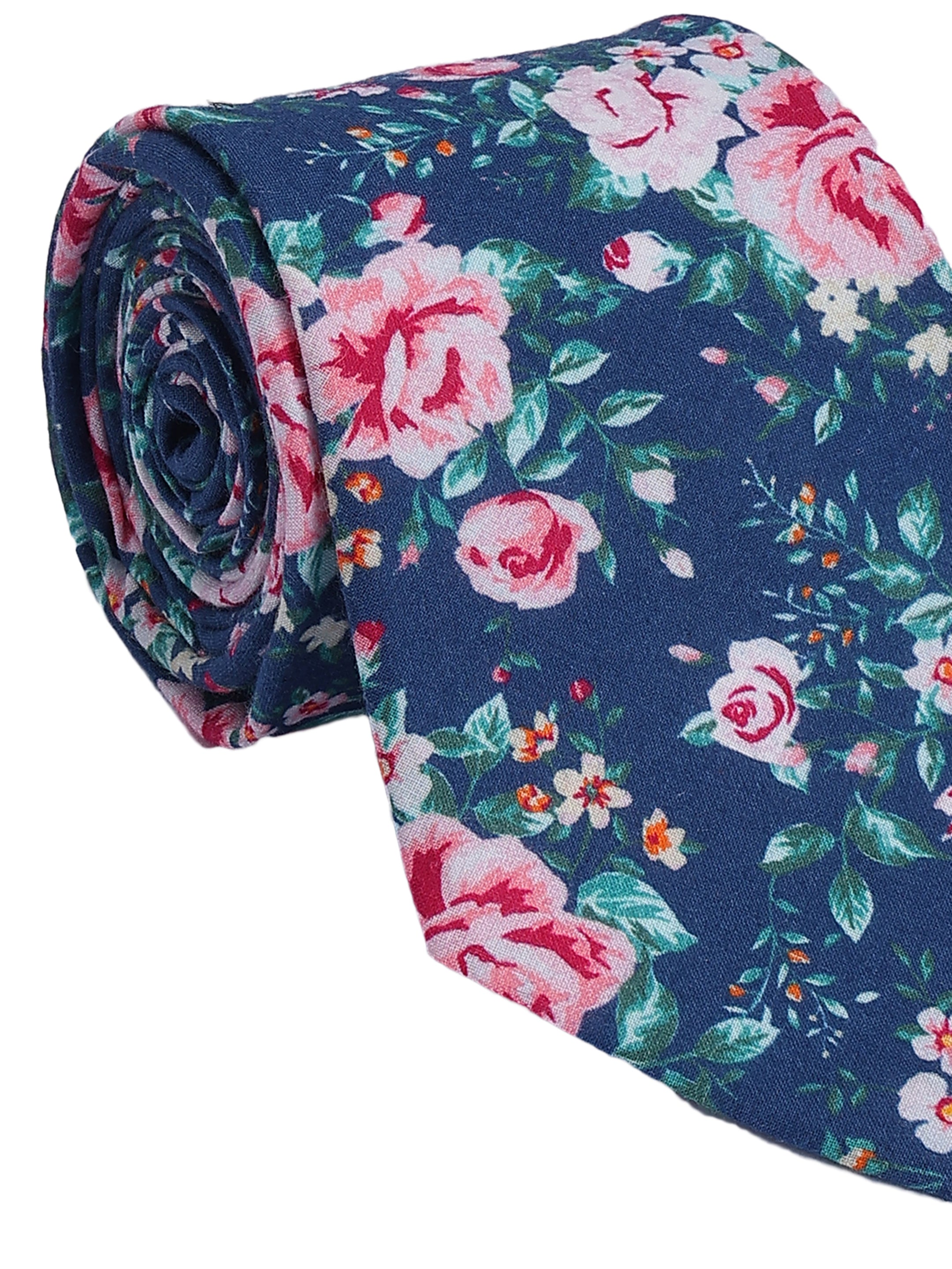 Floral Navy Cotton Tie