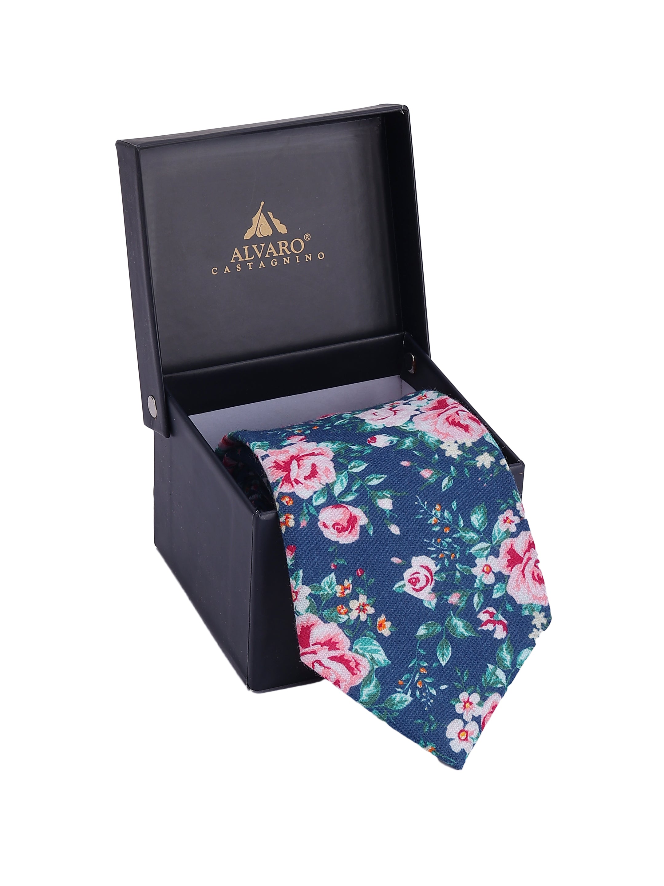 Floral Navy Cotton Tie