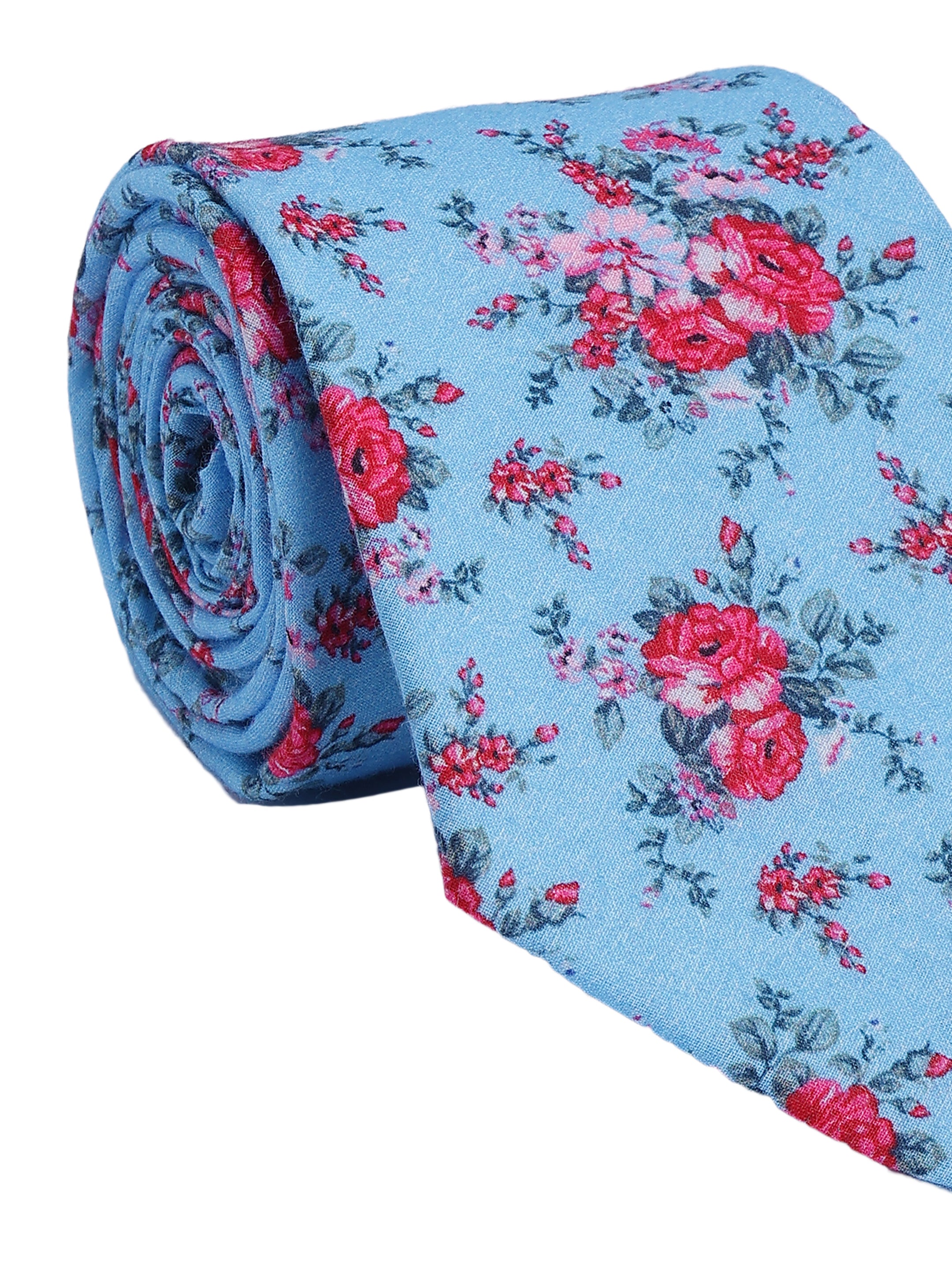 Sky Blue Meadow Cotton Necktie
