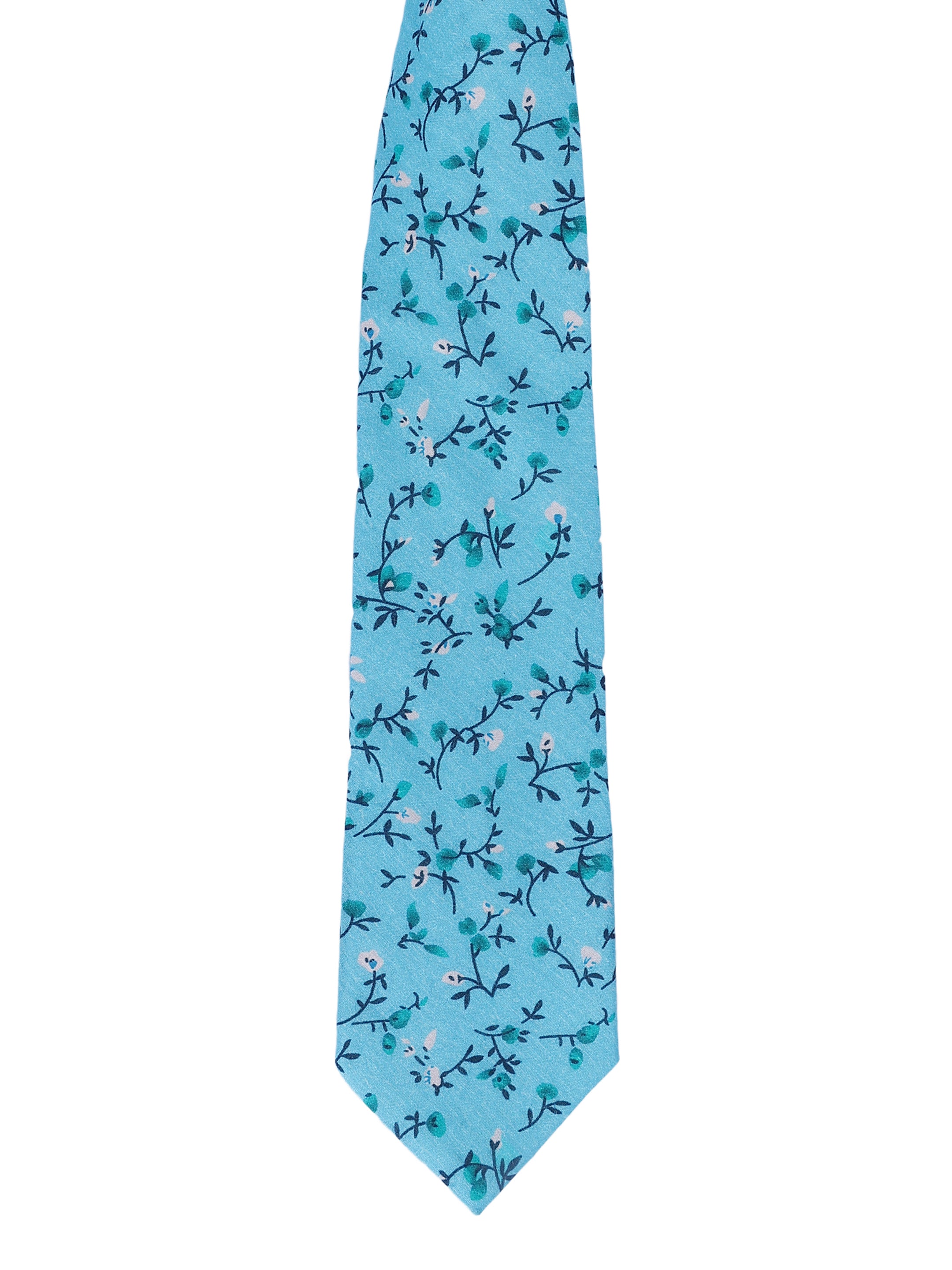 Azure Ditsy Cotton Necktie