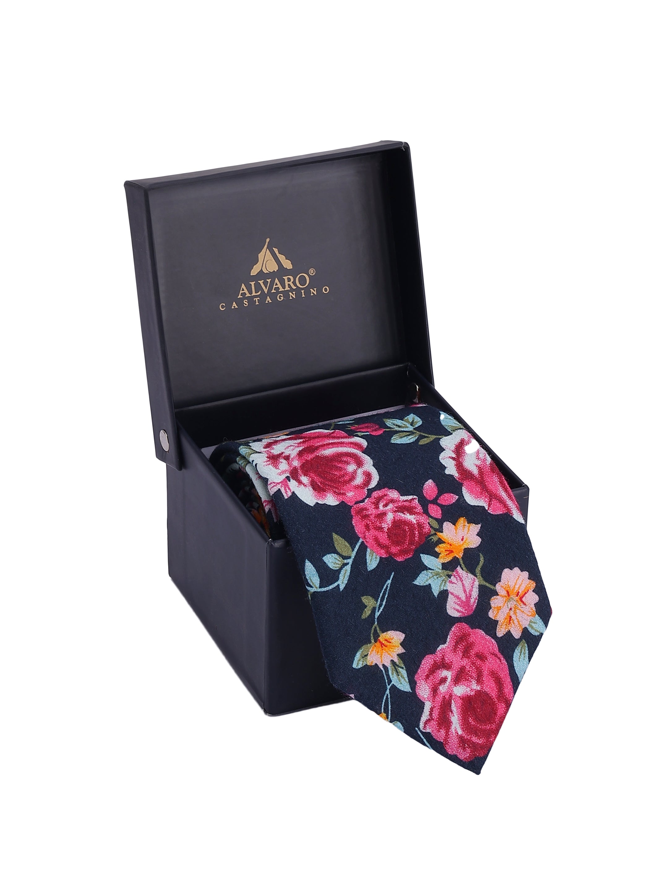 Floral Pink Cotton Tie
