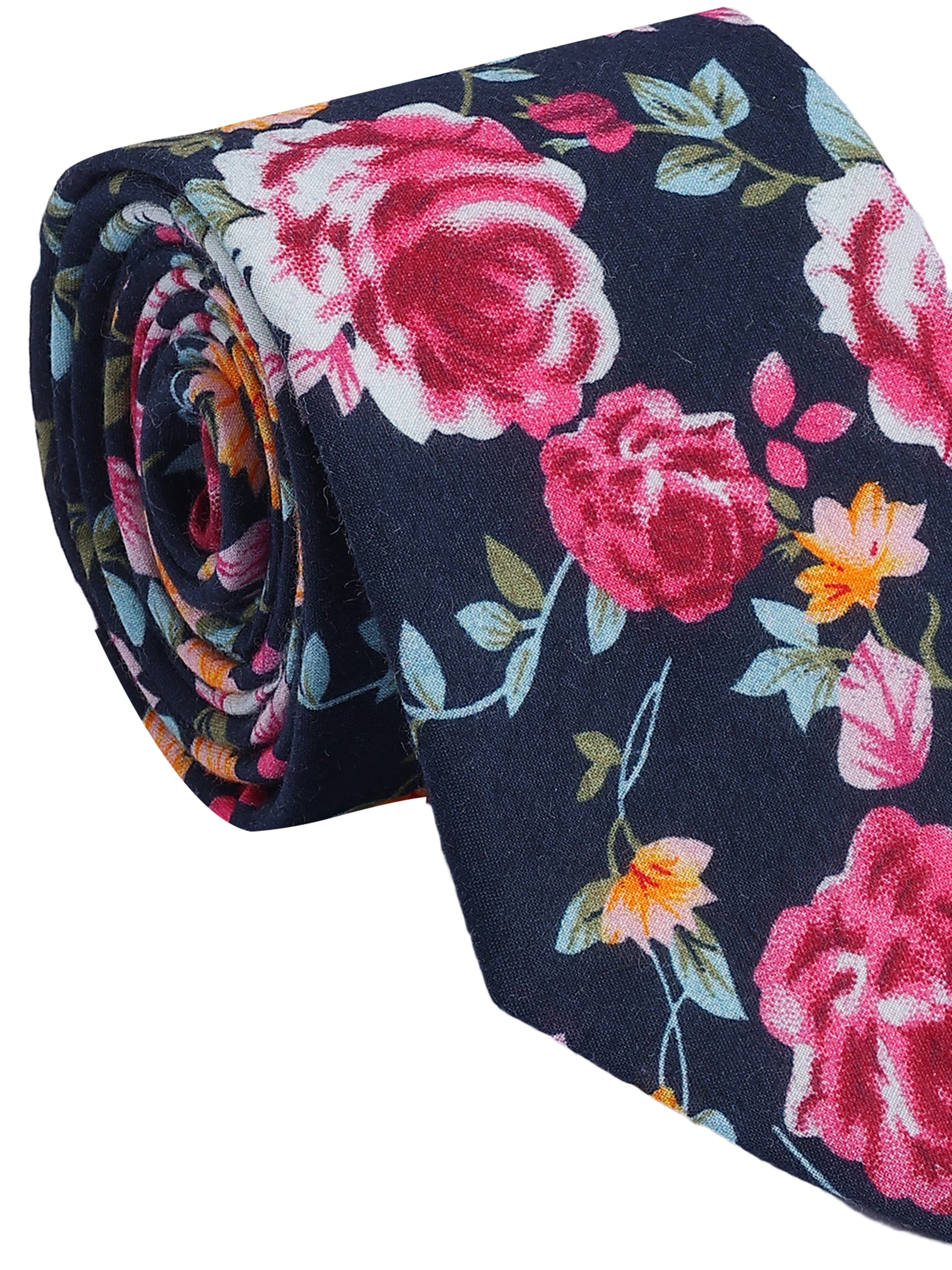 Floral Pink Cotton Tie