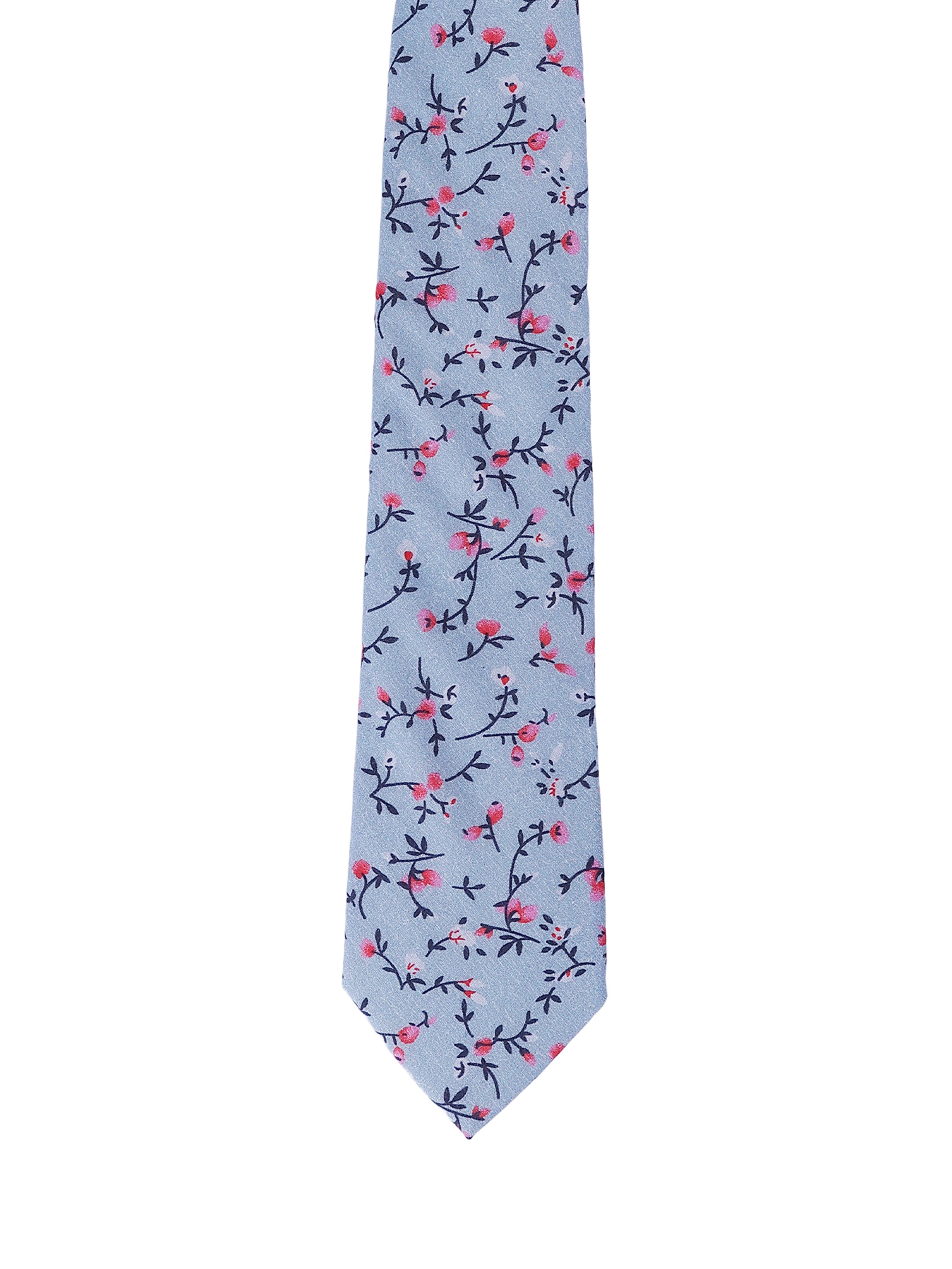 Slate Blue Botanical Cotton Necktie