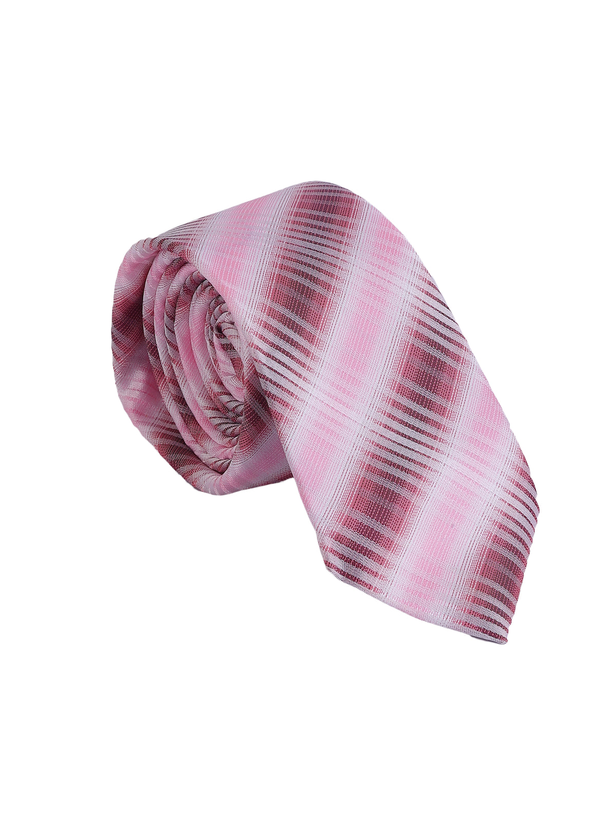 Aristocratic Blush and Crimson Ombré Striped Necktie