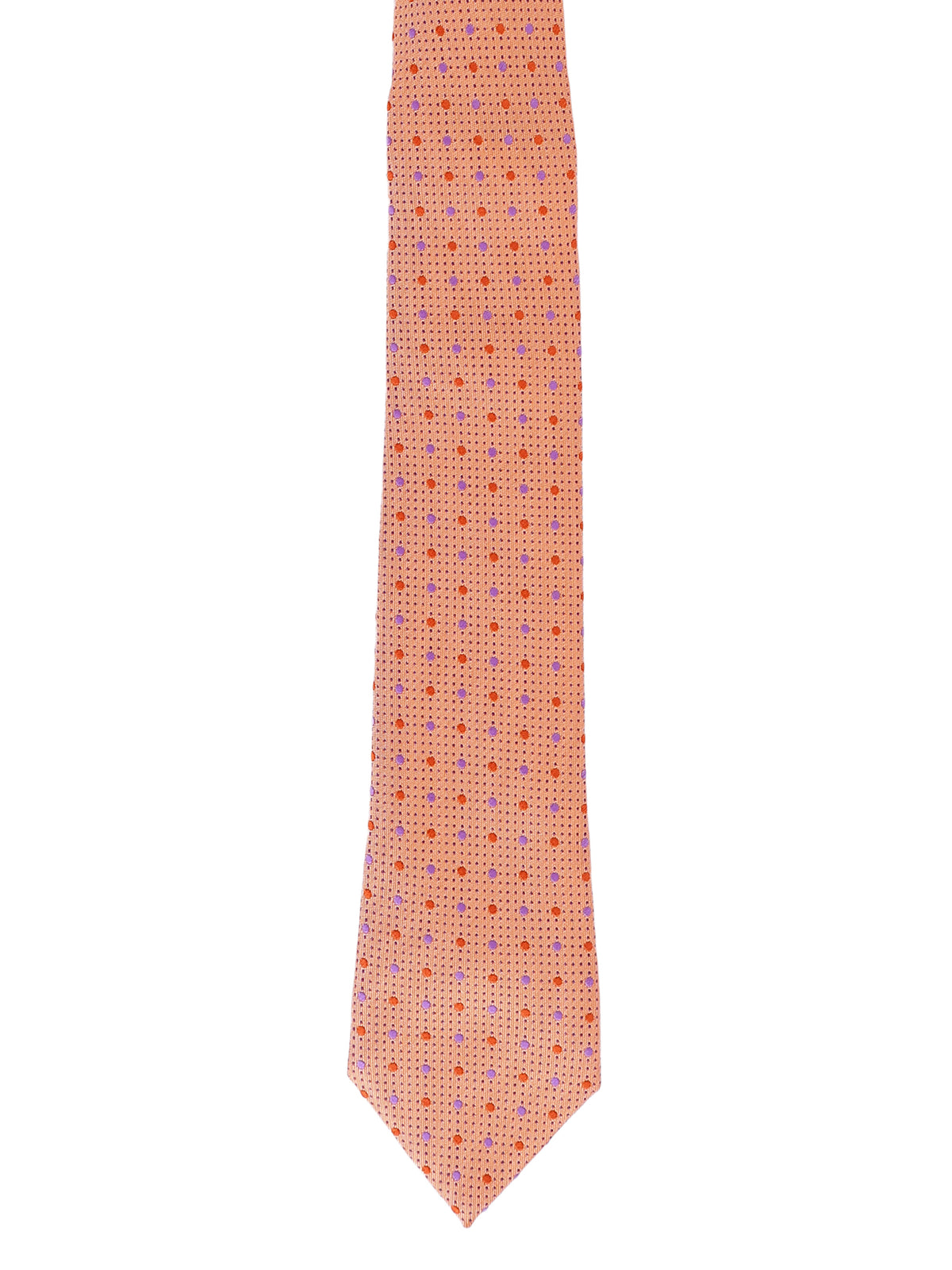Aristocratic Peach and Lavender Polka Dot Necktie