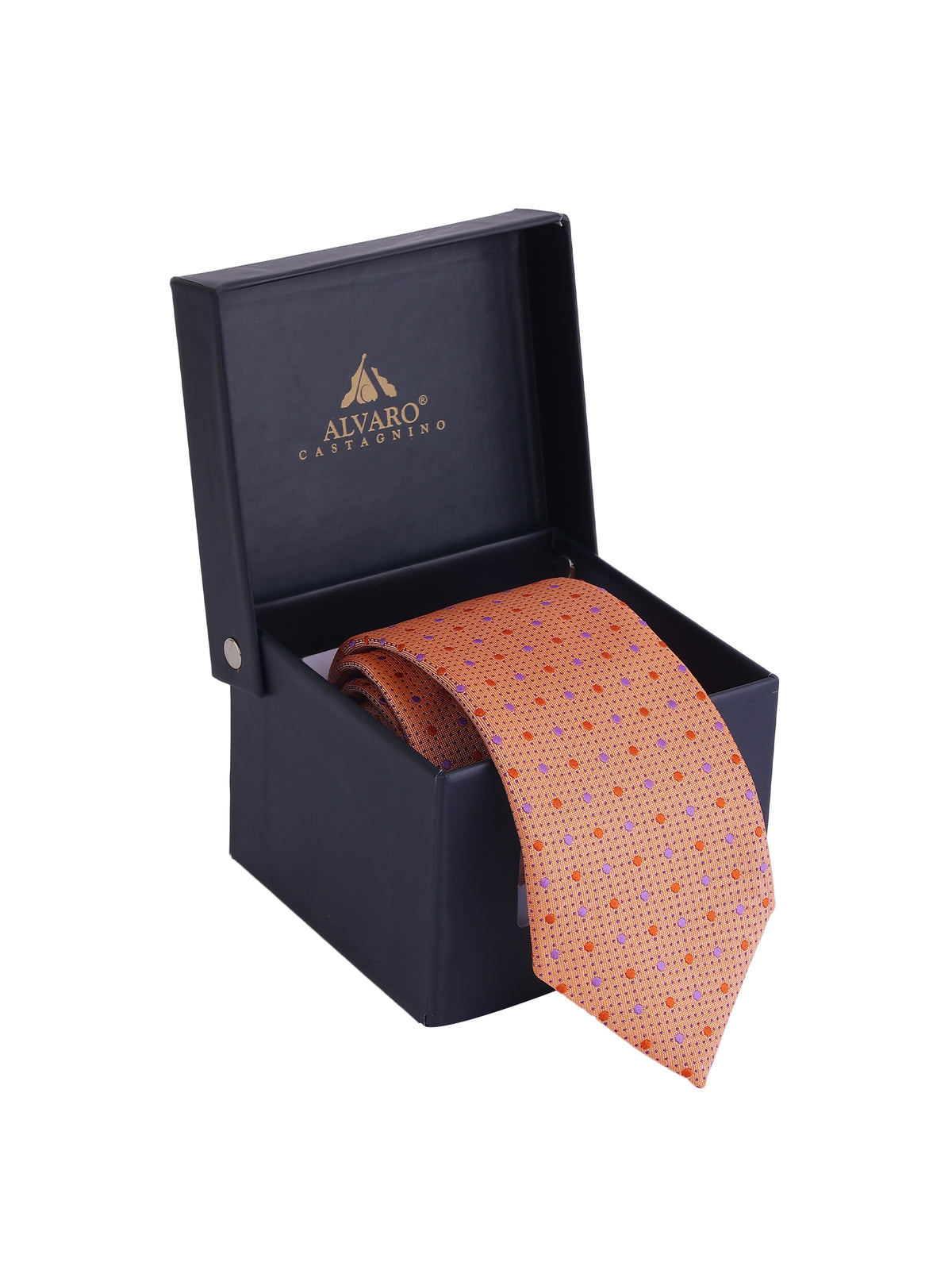 Aristocratic Peach and Lavender Polka Dot Necktie