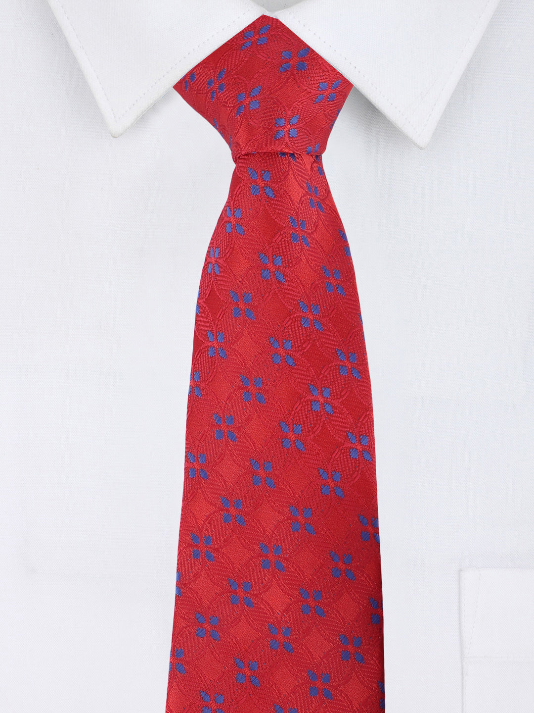 Red & Blue Floral Necktie