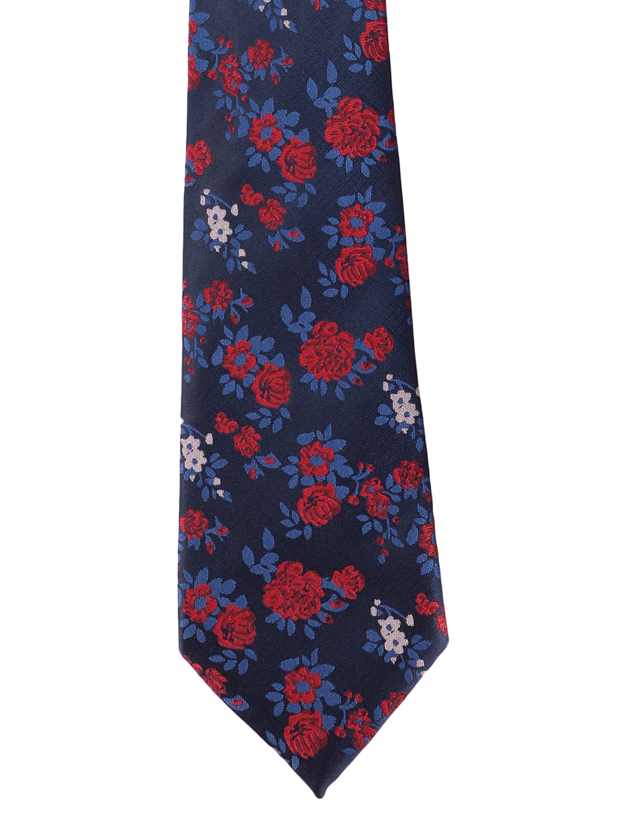 Blue & Red Floral Necktie