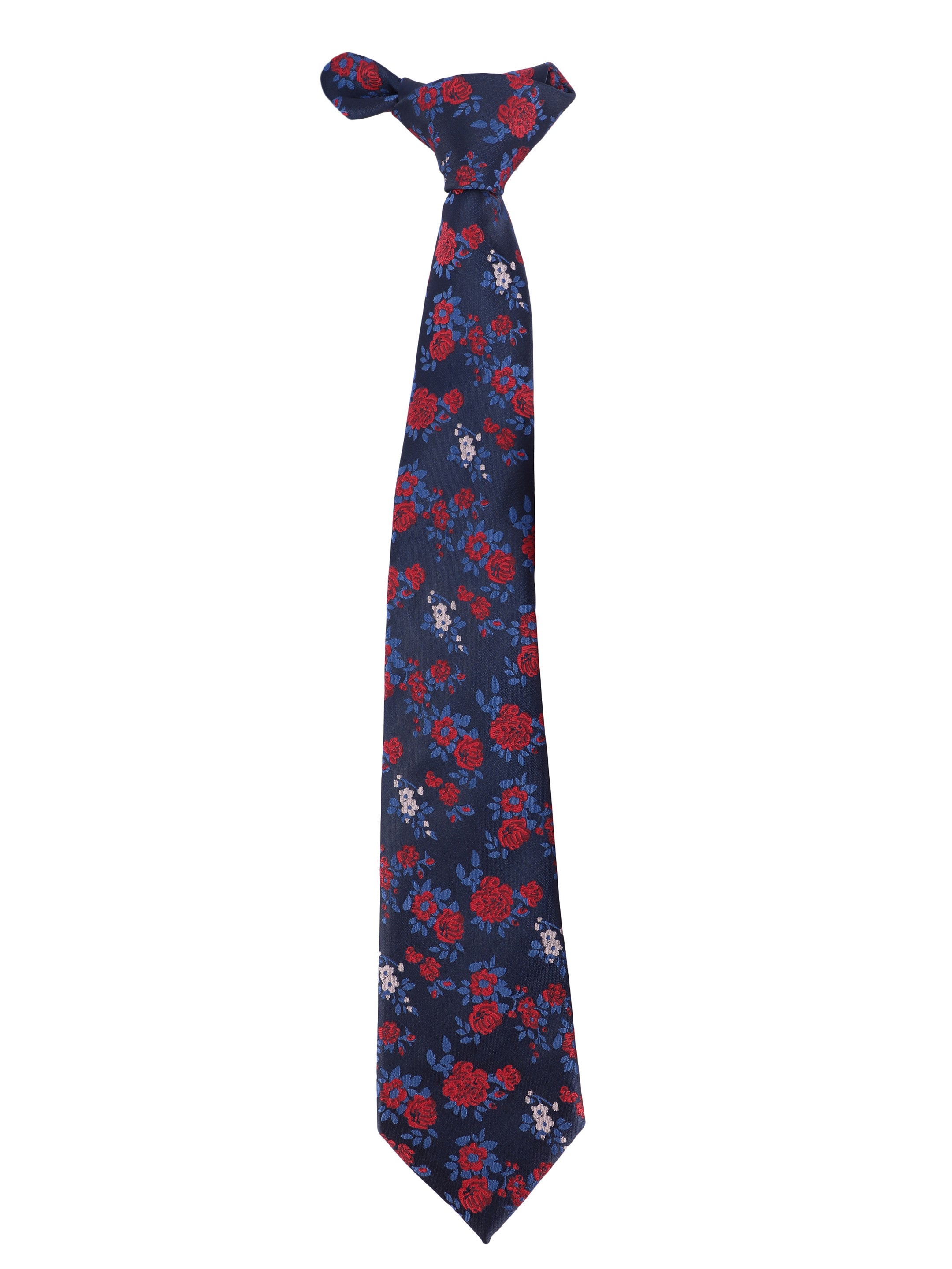 Blue & Red Floral Necktie