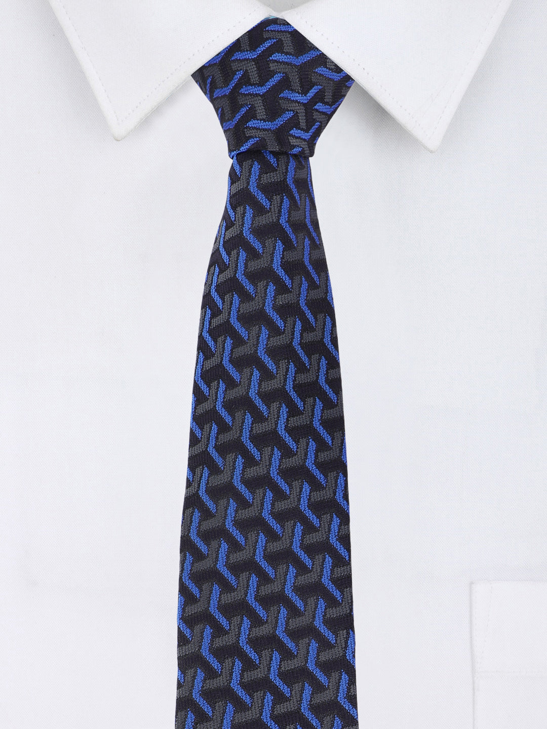 Geometric Black & Blue Tie