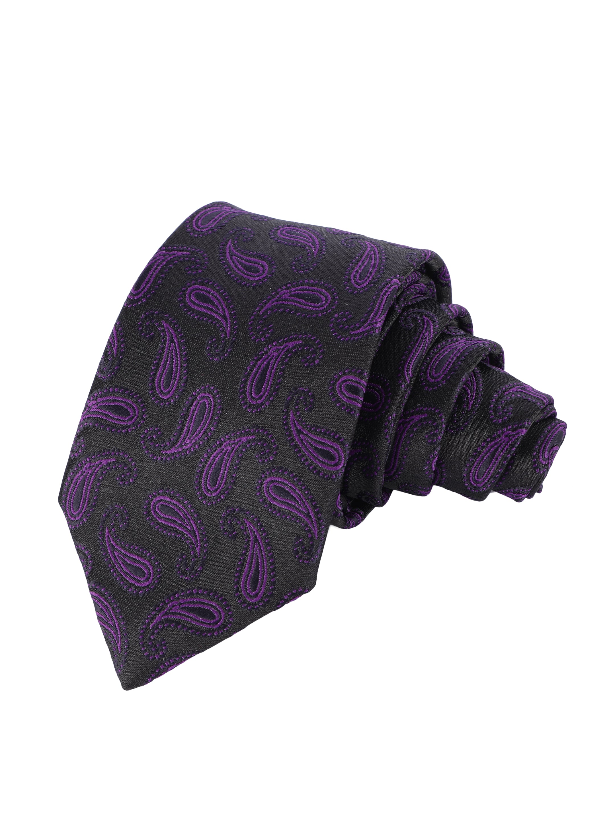 Paisley Black & Purple Tie