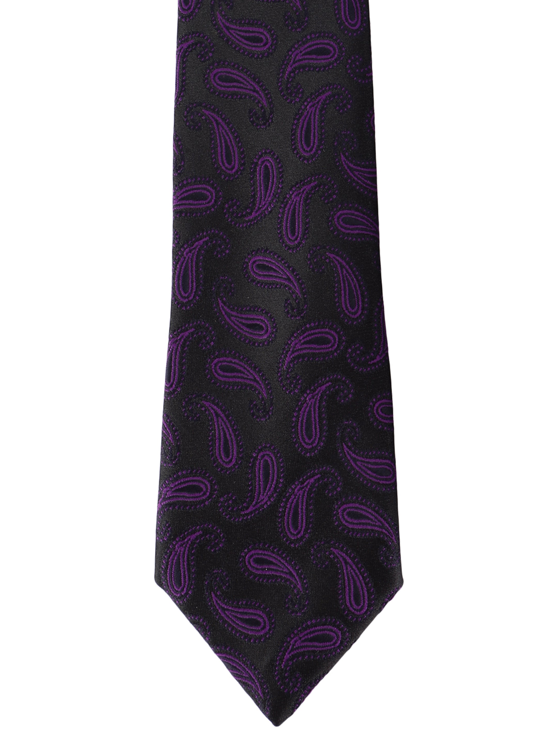 Paisley Black & Purple Tie