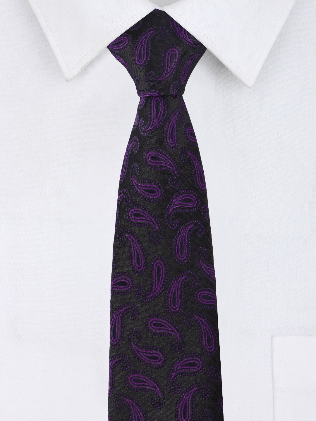 Paisley Black & Purple Tie