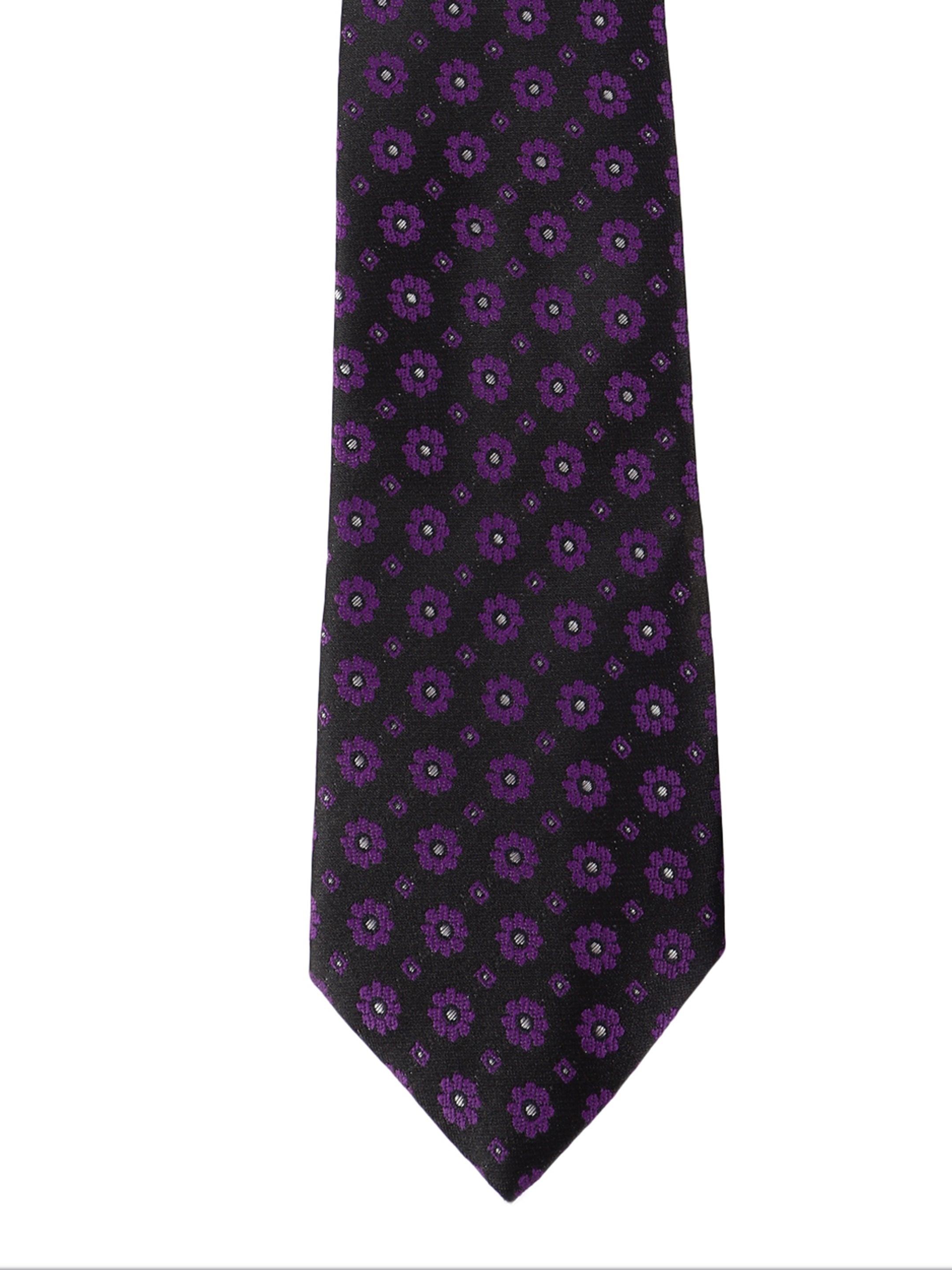 Black & Purple Floral Tie
