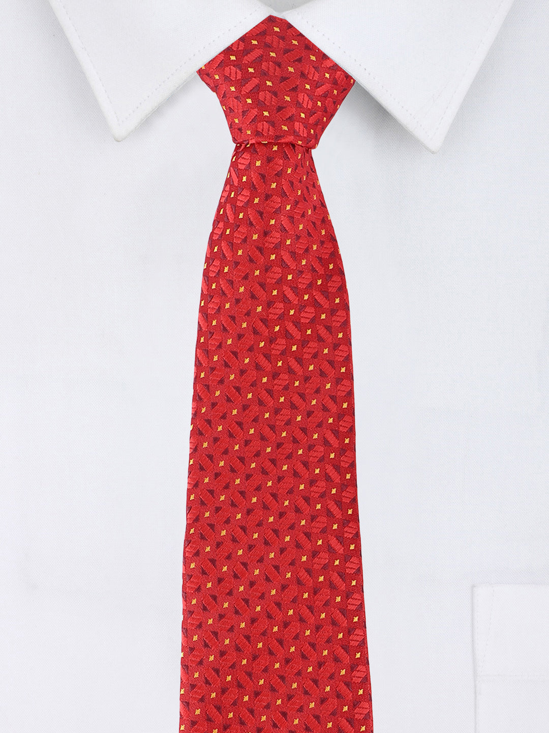 Red Geometric Tie