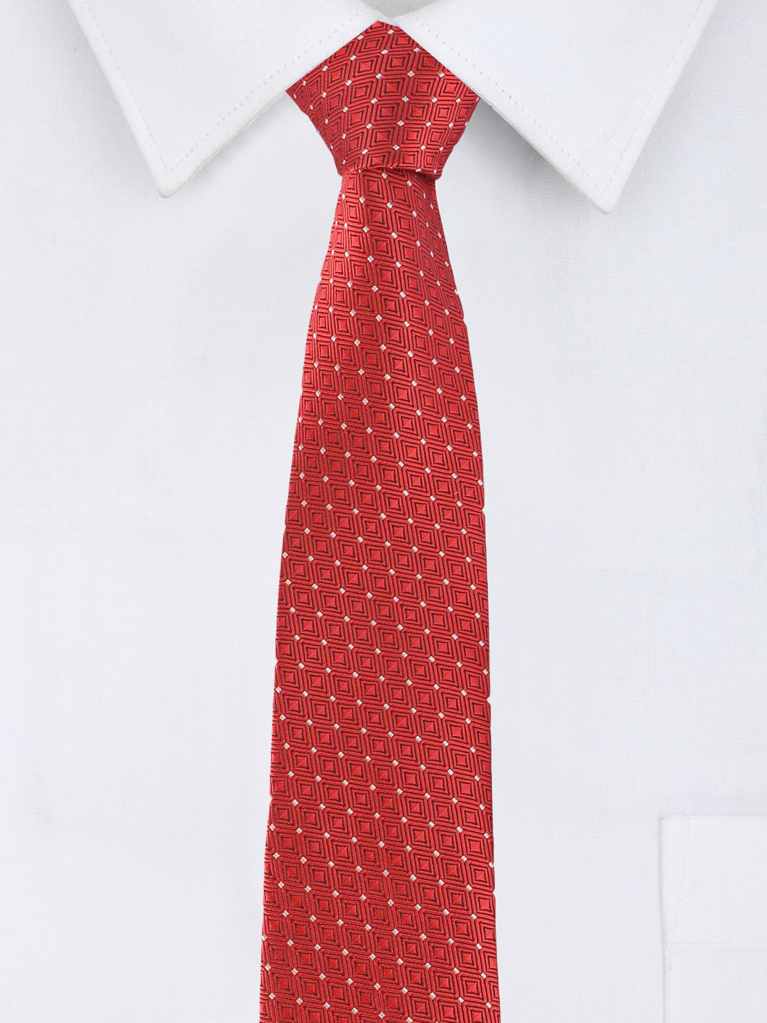Red Diamond Geometric Tie