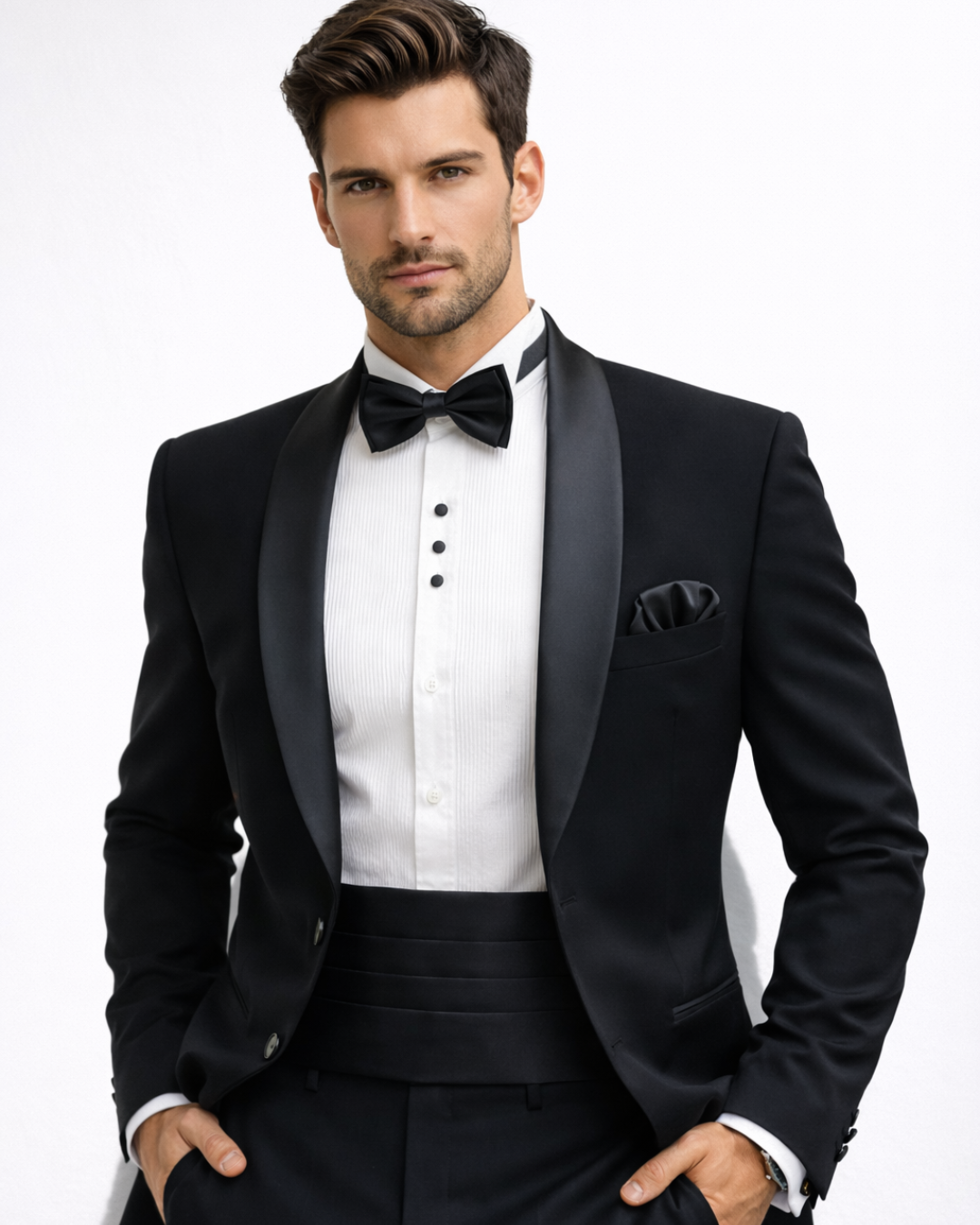 Black Bow Tie & Cummerbund Gift Set