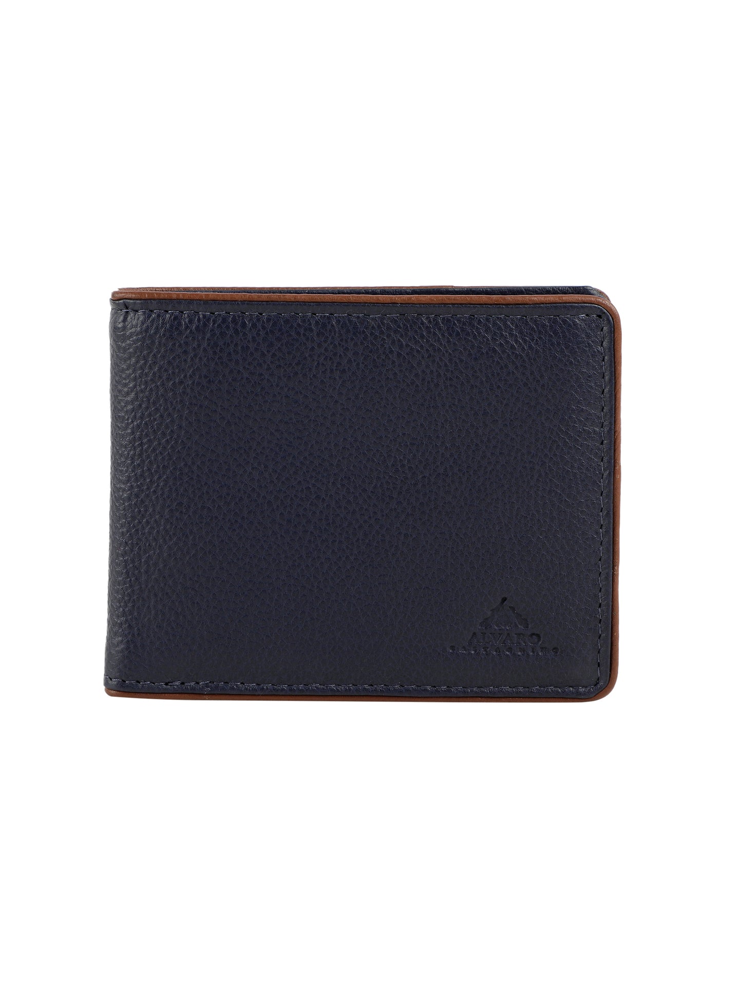 Alvaro Castagnino Blue & Brown Coloured Two Fold Leather Wallet for Men
