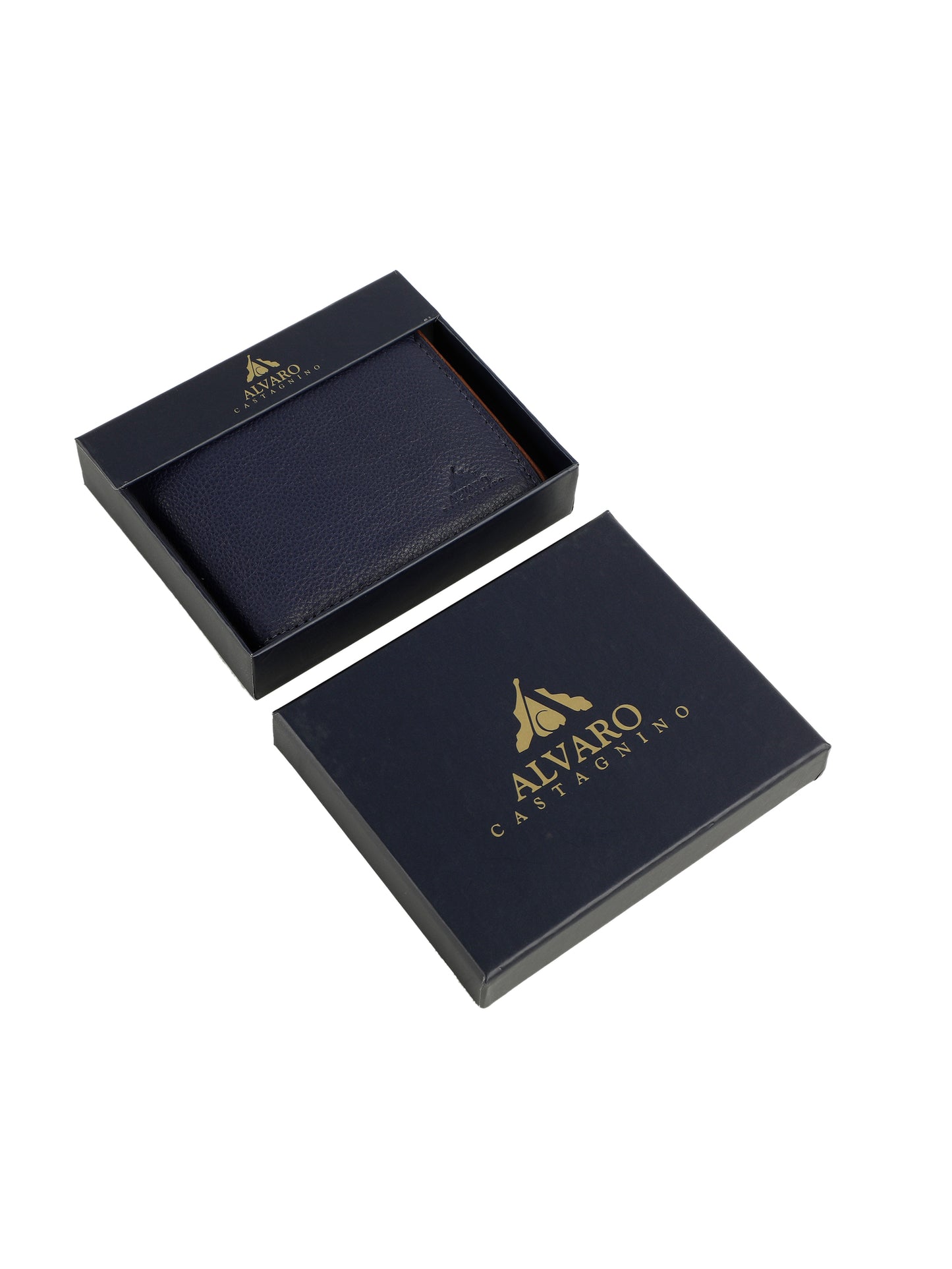 Alvaro Castagnino Blue & Brown Coloured Two Fold Leather Wallet for Men