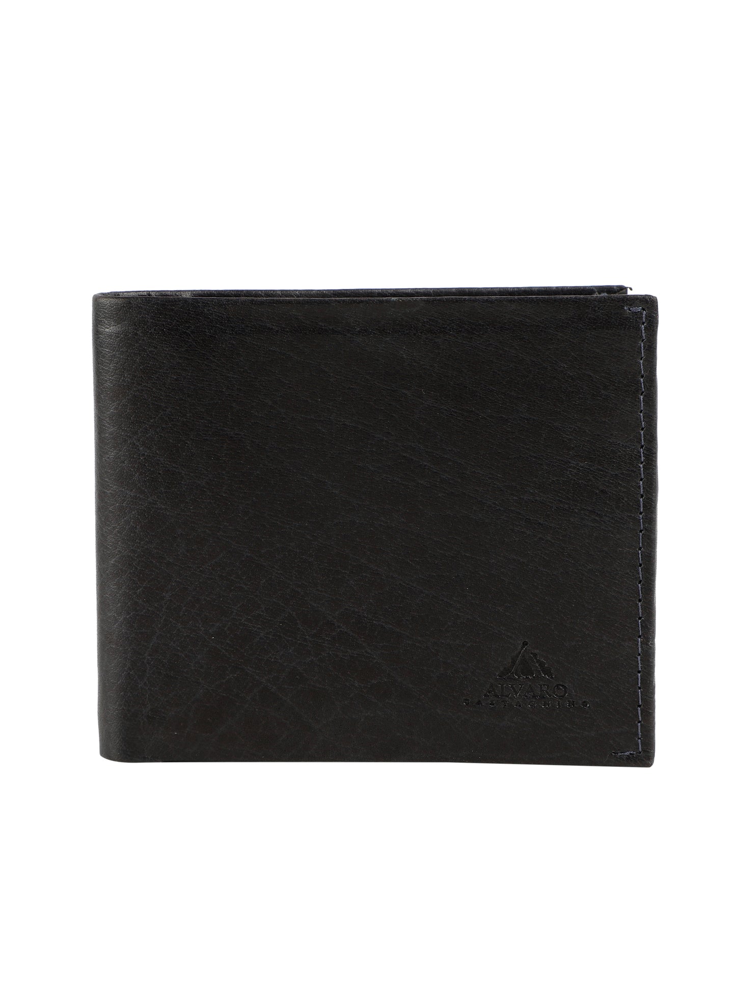 Alvaro Castagnino Black Coloured Two Fold Leather Wallet for Men