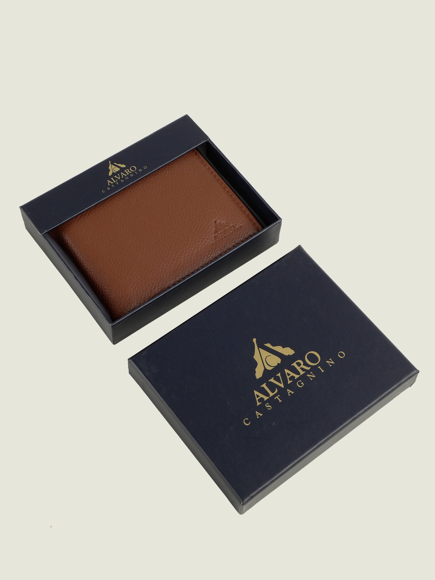 Alvaro Castagnino Brown & Black Coloured Two Fold Leather Wallet for Men