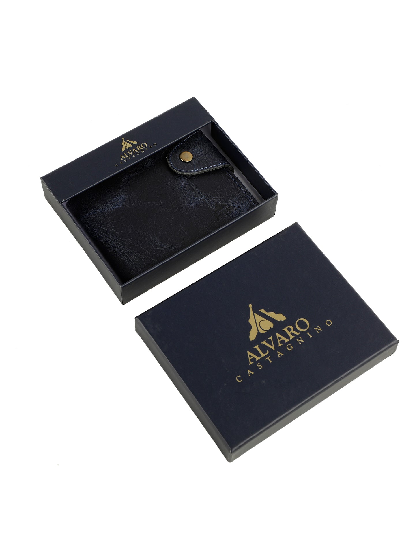 Alvaro Castagnino Blue Coloured Two Fold Leather Wallet for Men