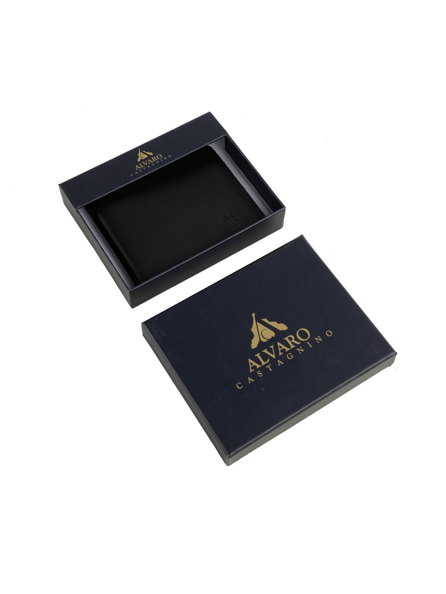 Alvaro Castagnino Black Coloured Two Fold Leather Wallet for Men