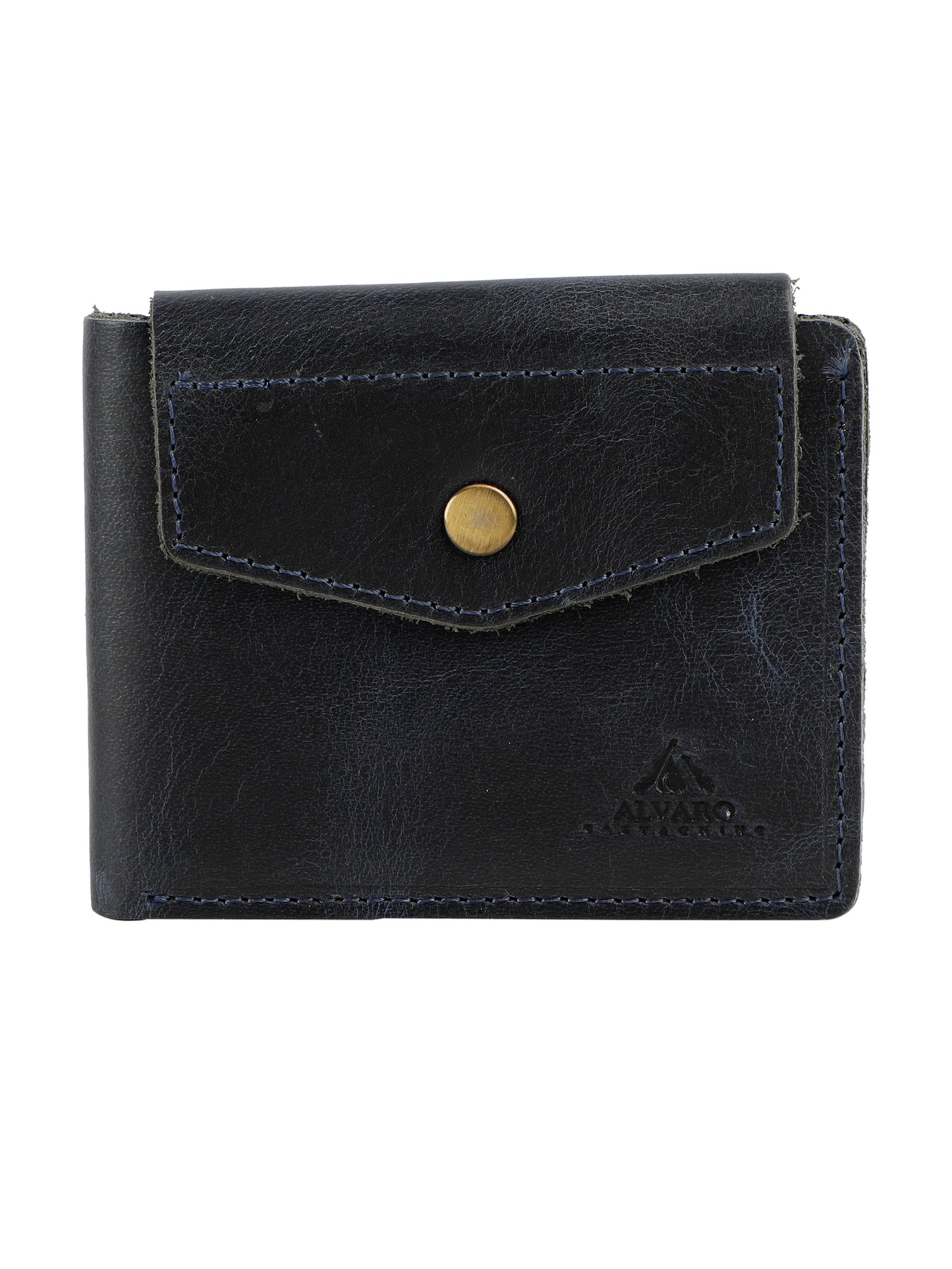Alvaro Castagnino Blue Coloured Two Fold Leather Wallet for Men
