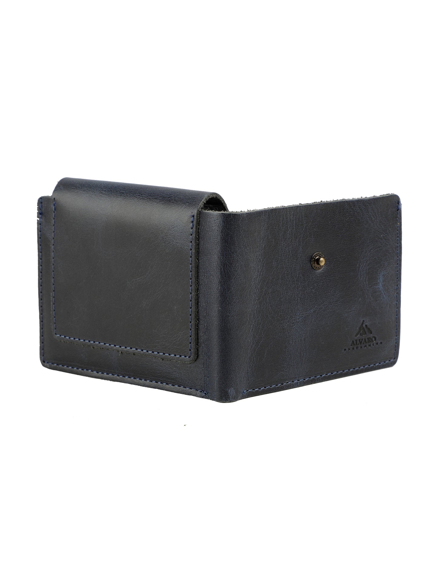 Alvaro Castagnino Blue Coloured Two Fold Leather Wallet for Men