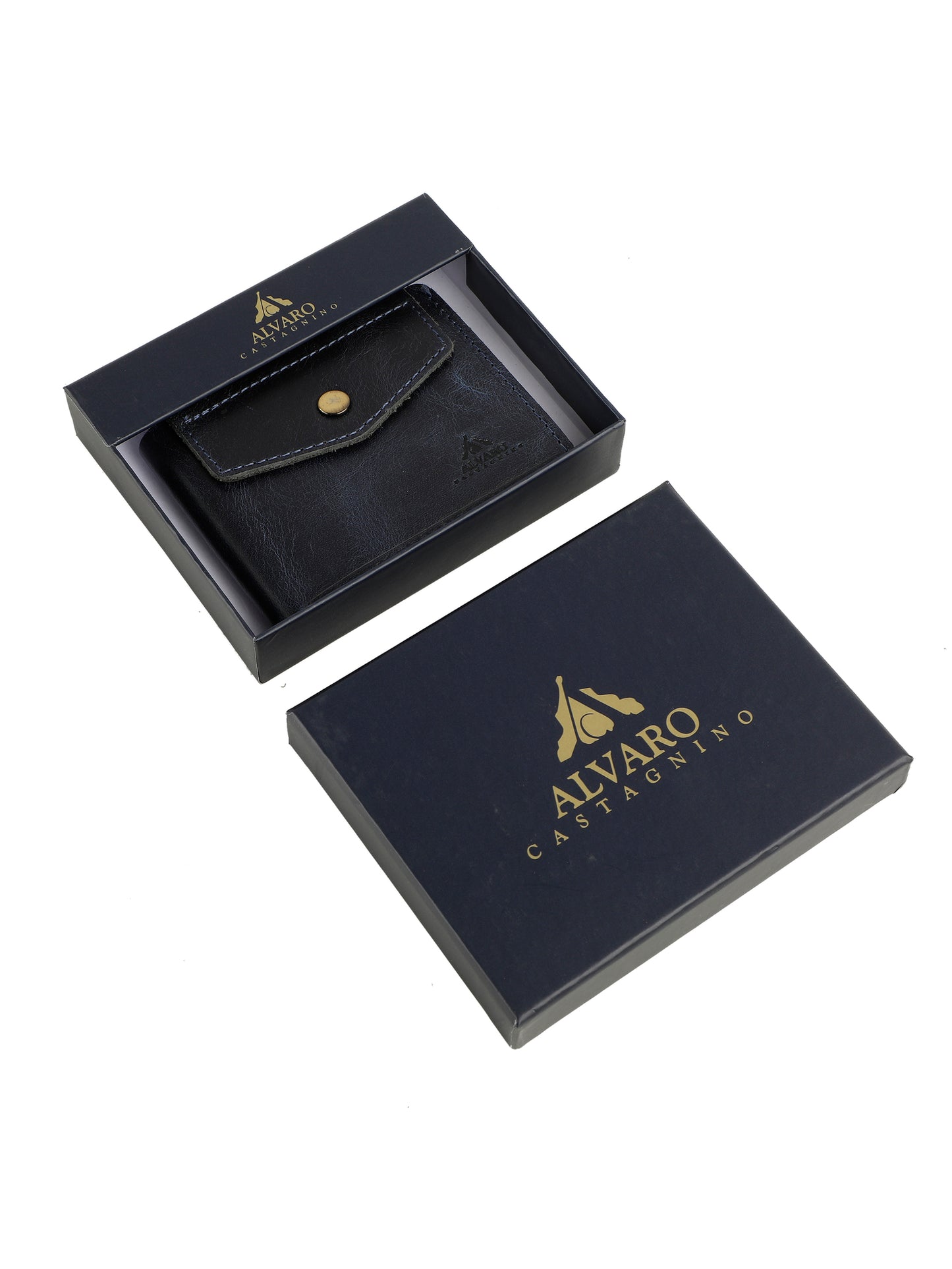 Alvaro Castagnino Blue Coloured Two Fold Leather Wallet for Men