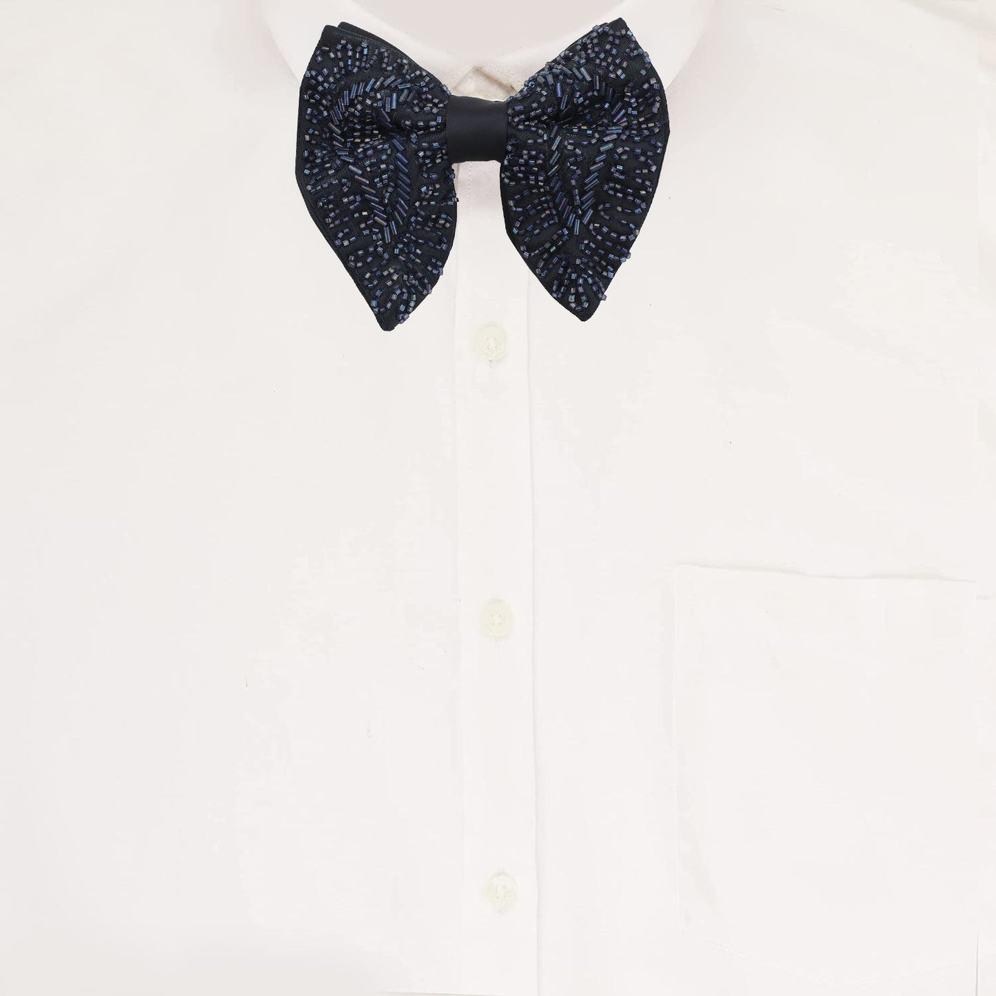 Alvaro Castagnino Men Embellished Woven Design Bow Tie