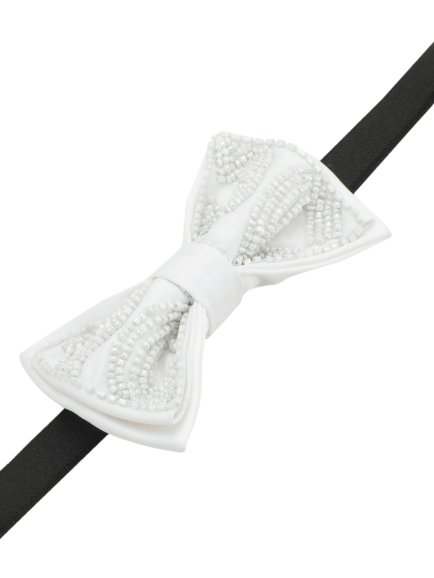 Alvaro Castagnino Men Bead Embroidered Adjustable Bow Tie