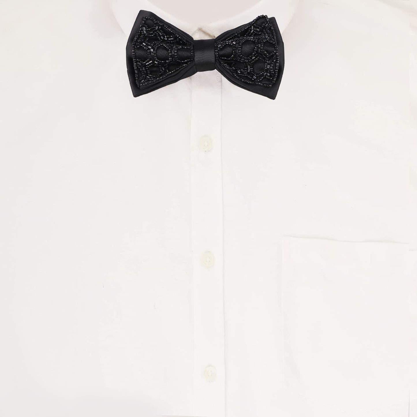 Alvaro Castagnino Men Bead Embroidered Adjustable Bow Tie