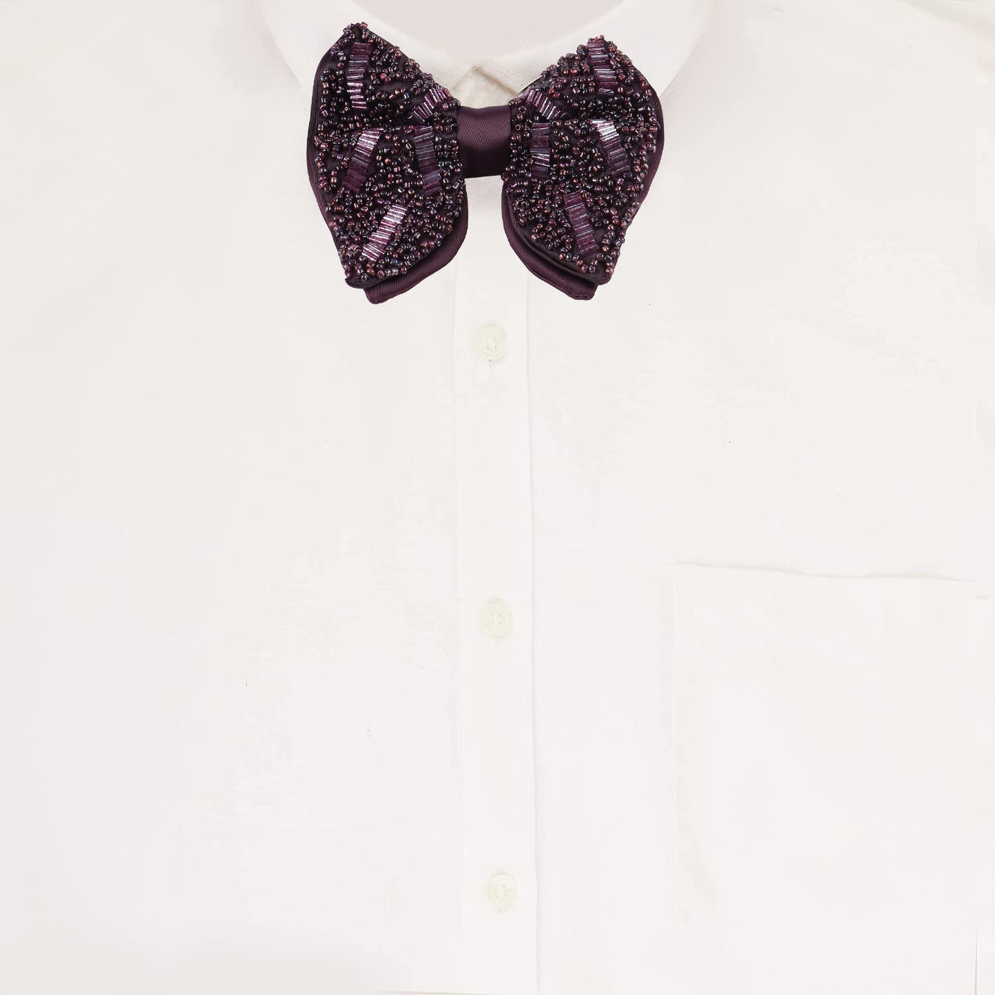 Alvaro Castagnino Men Embellished Woven Design Bow Tie