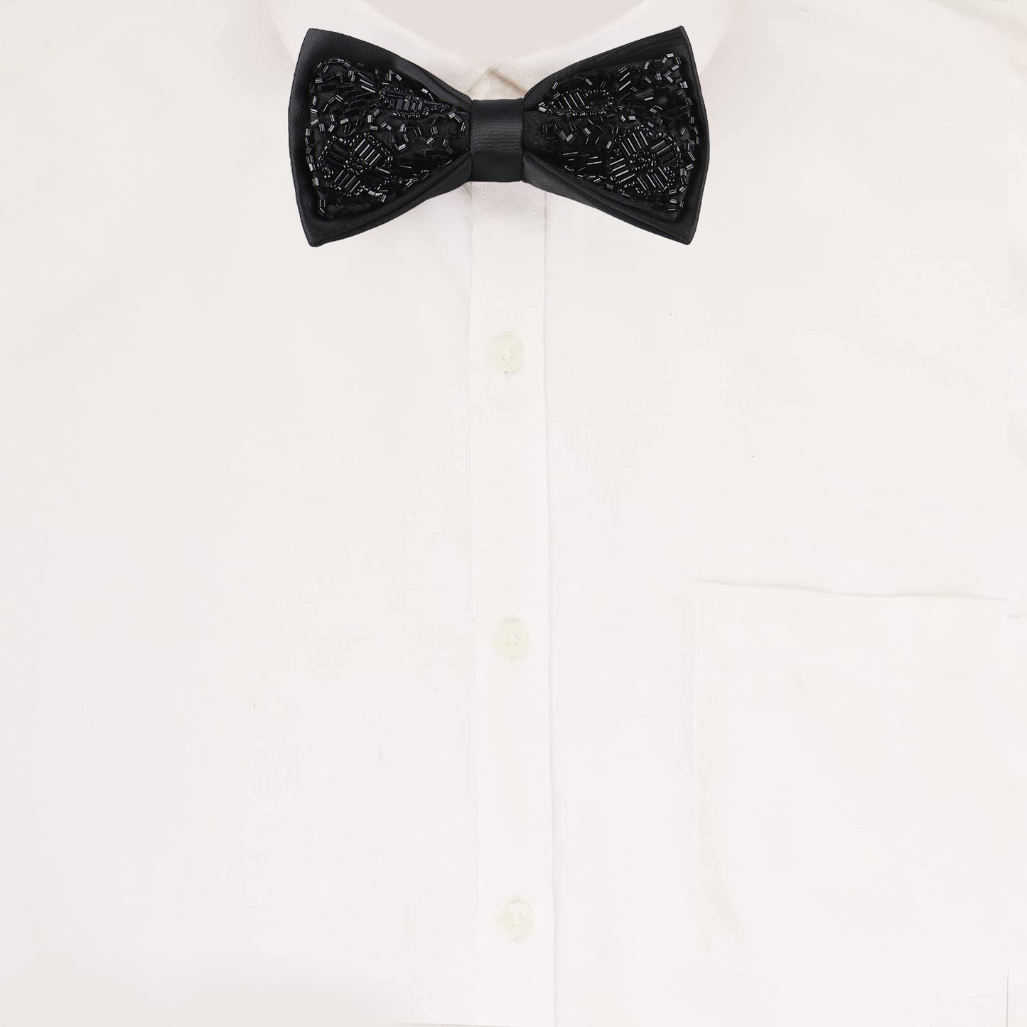 Alvaro Castagnino Men Bead Embroidered Adjustable Bow Tie